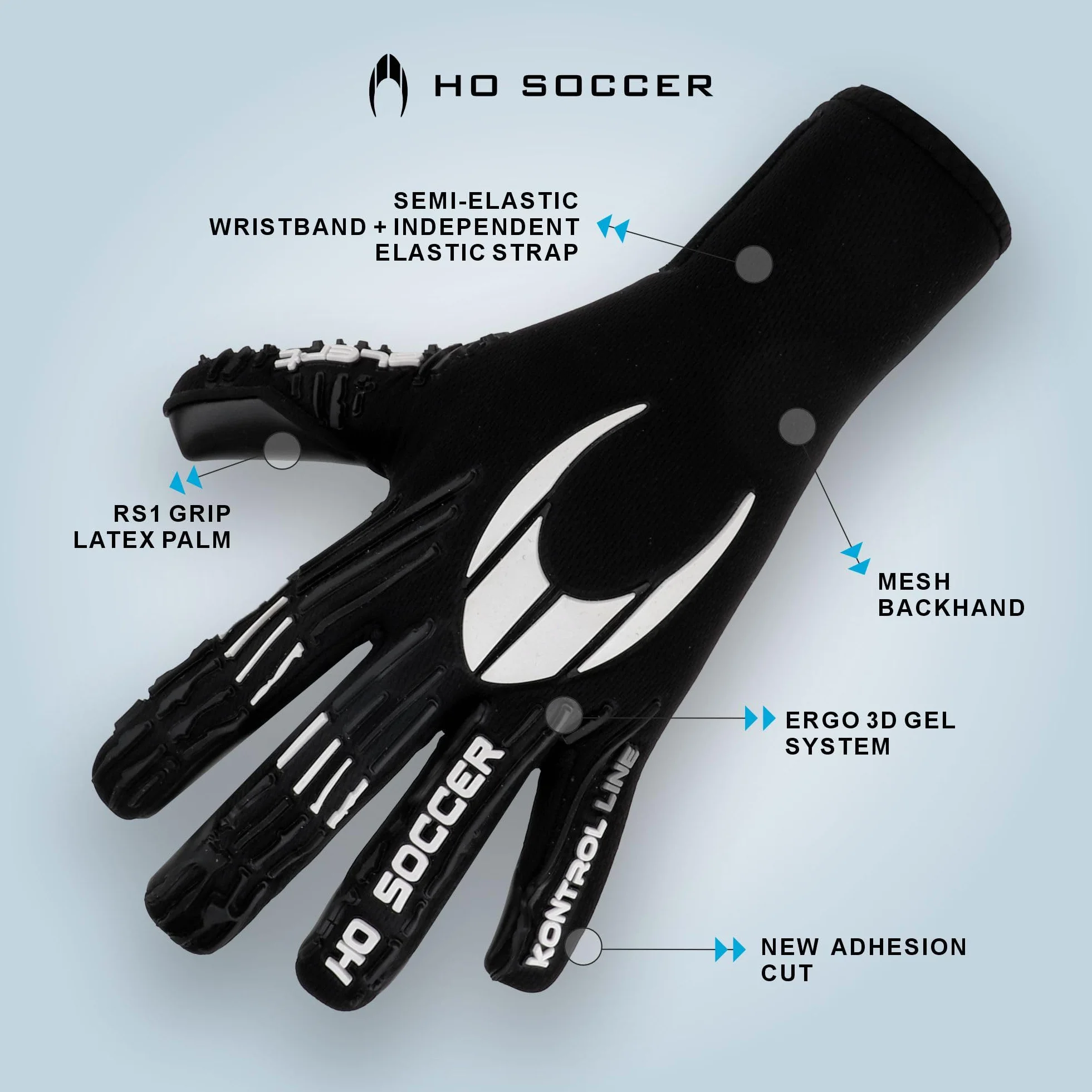 HO Soccer KONTROL Alert Blackout Guantes de Portero Unisex Adulto