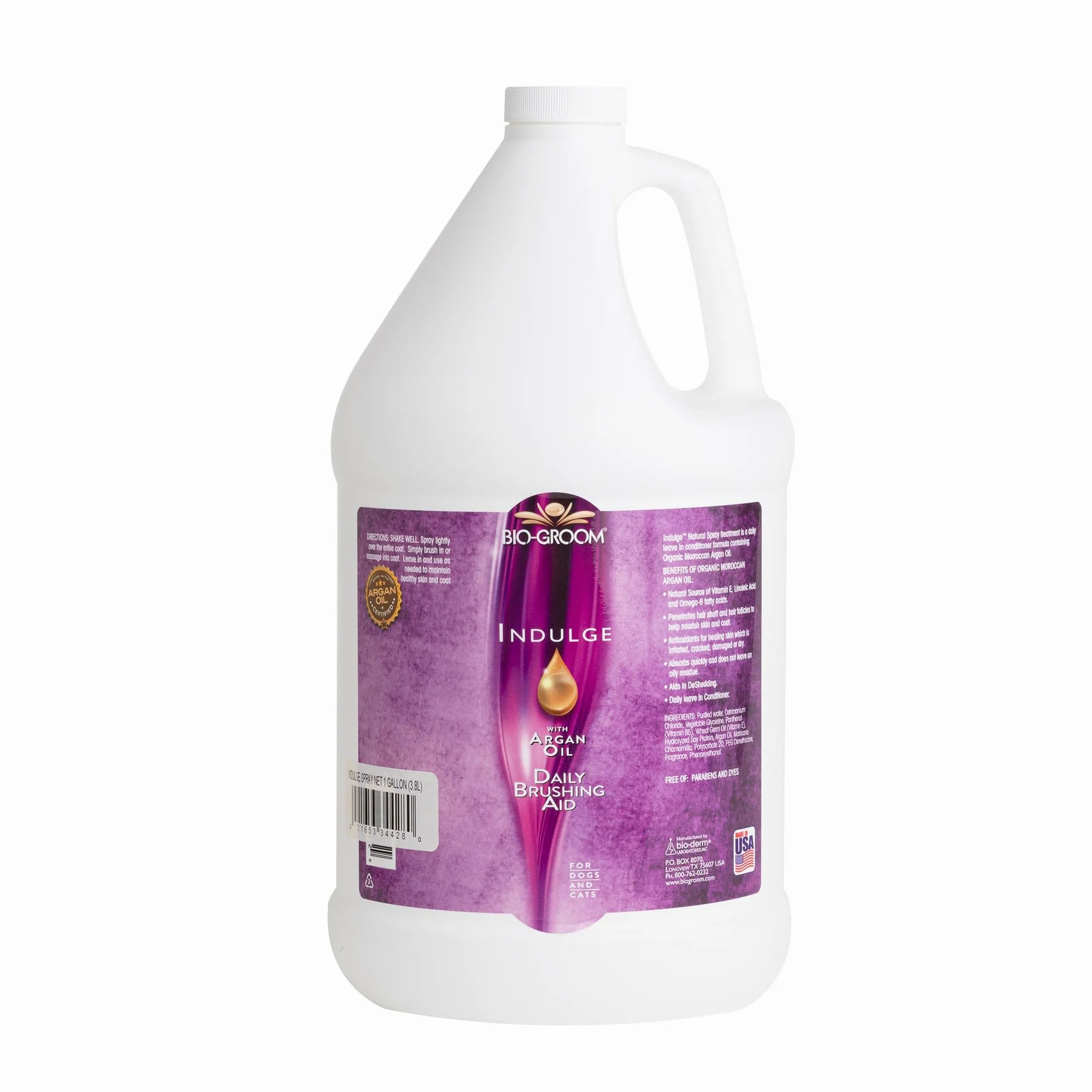 Bio-Groom - Acondicionador de aceite de argán Indulge - Acondicionador para perros - Para piel extremadamente seca o descamada - Con vitamina E, ácido linoleico y ácidos grasos omega-6 - Ayuda a