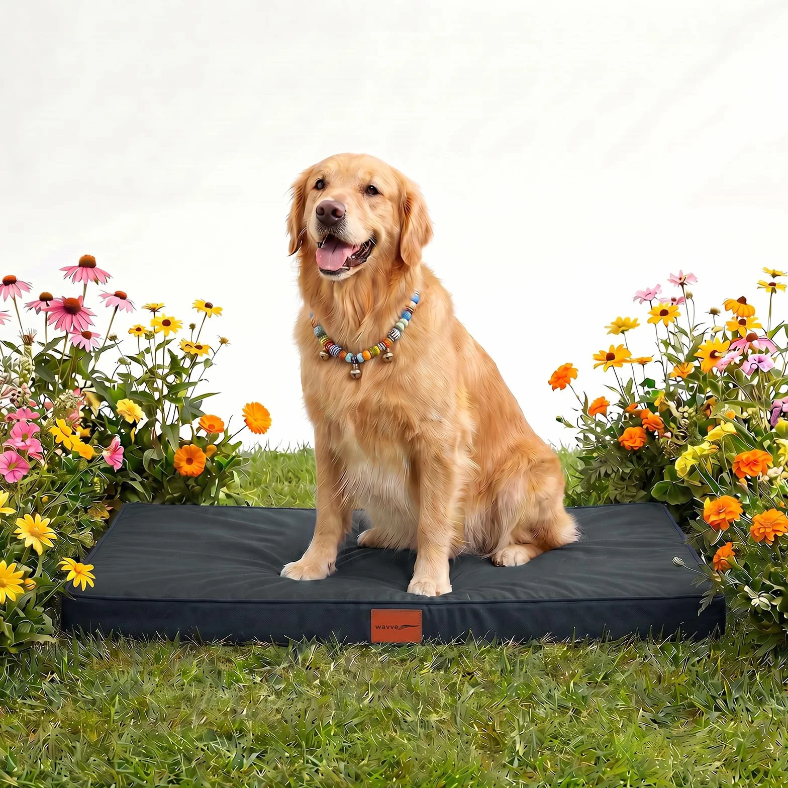 WAVVE Cama Perro Extra Grande Ortopédica 112x81x7.6 cm, Colchon Perro Desenfundable Impermeable Lavable Irrompible, Cama Can con Espuma De Caja De Huevos, Dog Bed XL, Gris
