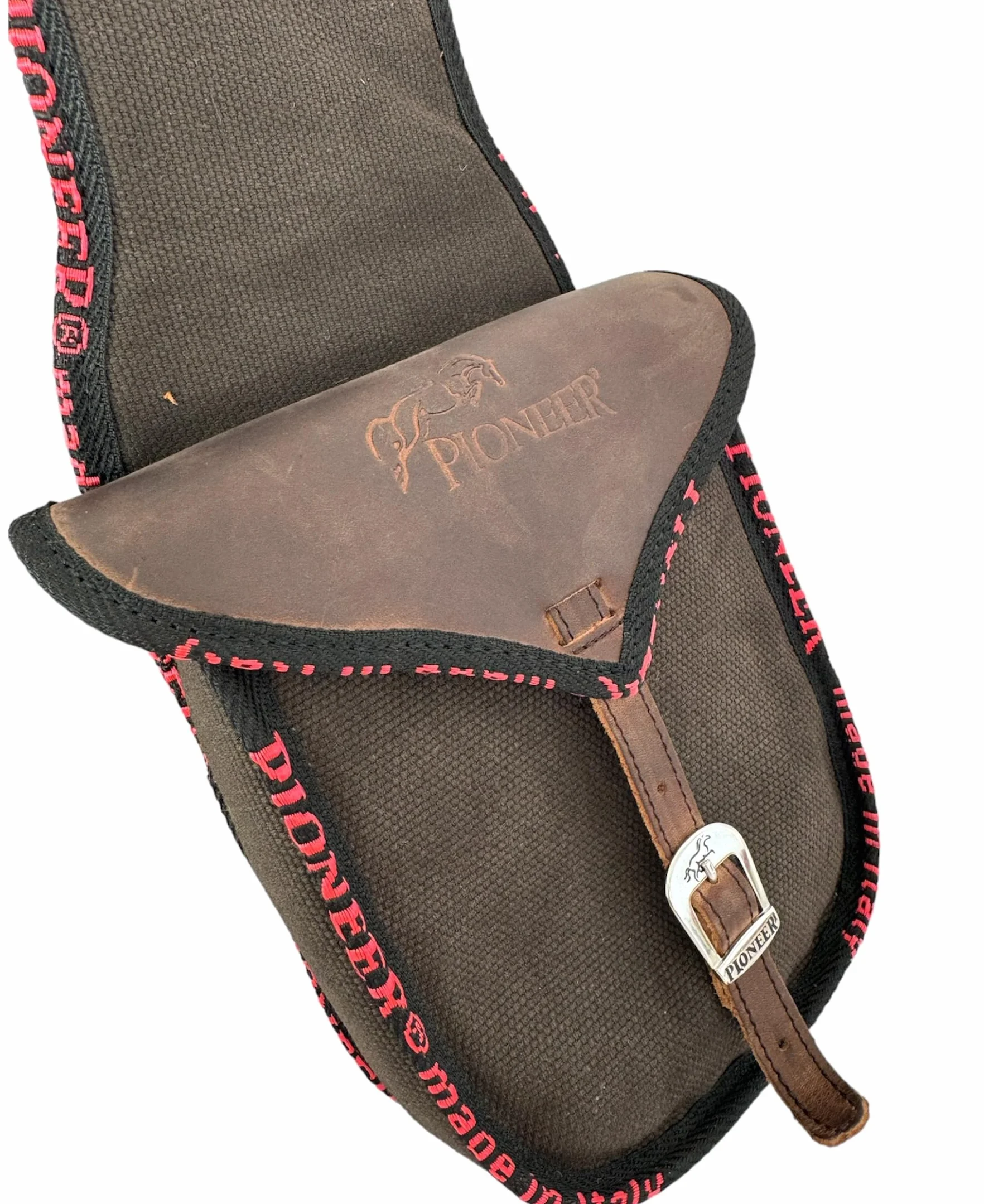 PIONEER Alforjas para Caballo de Piel - Diseño Frontal - Marrón