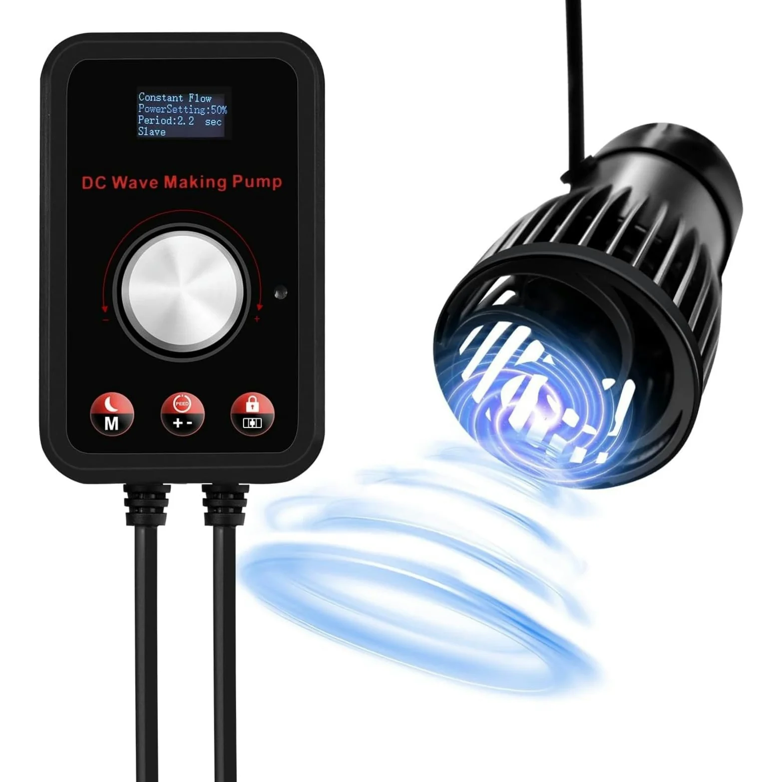 CONQUERALL 430-2160GPH 15W Creador de olas para acuarios 24V DC Creador de olas para peceras Tecnología de ondas sinusoidales Gran caudal y ultra silencioso Apto para agua dulce y salada