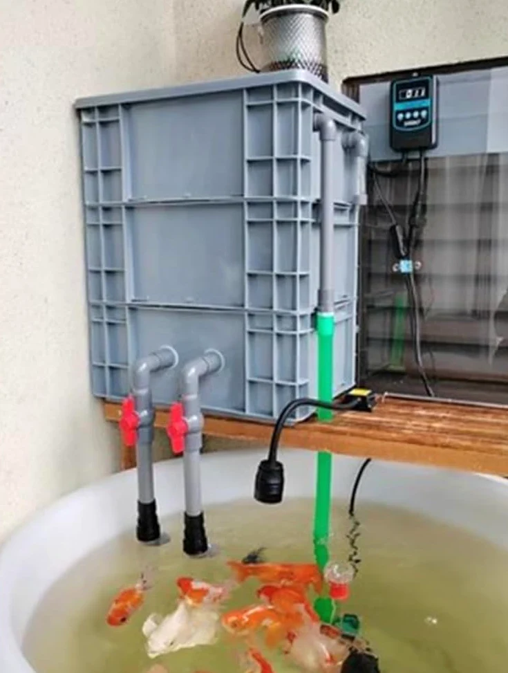 Caja de filtro de acuario, sistema de biofiltración externo para peceras, kit de circulación de agua para estanques, filtro grande para agua transparente, sin bomba