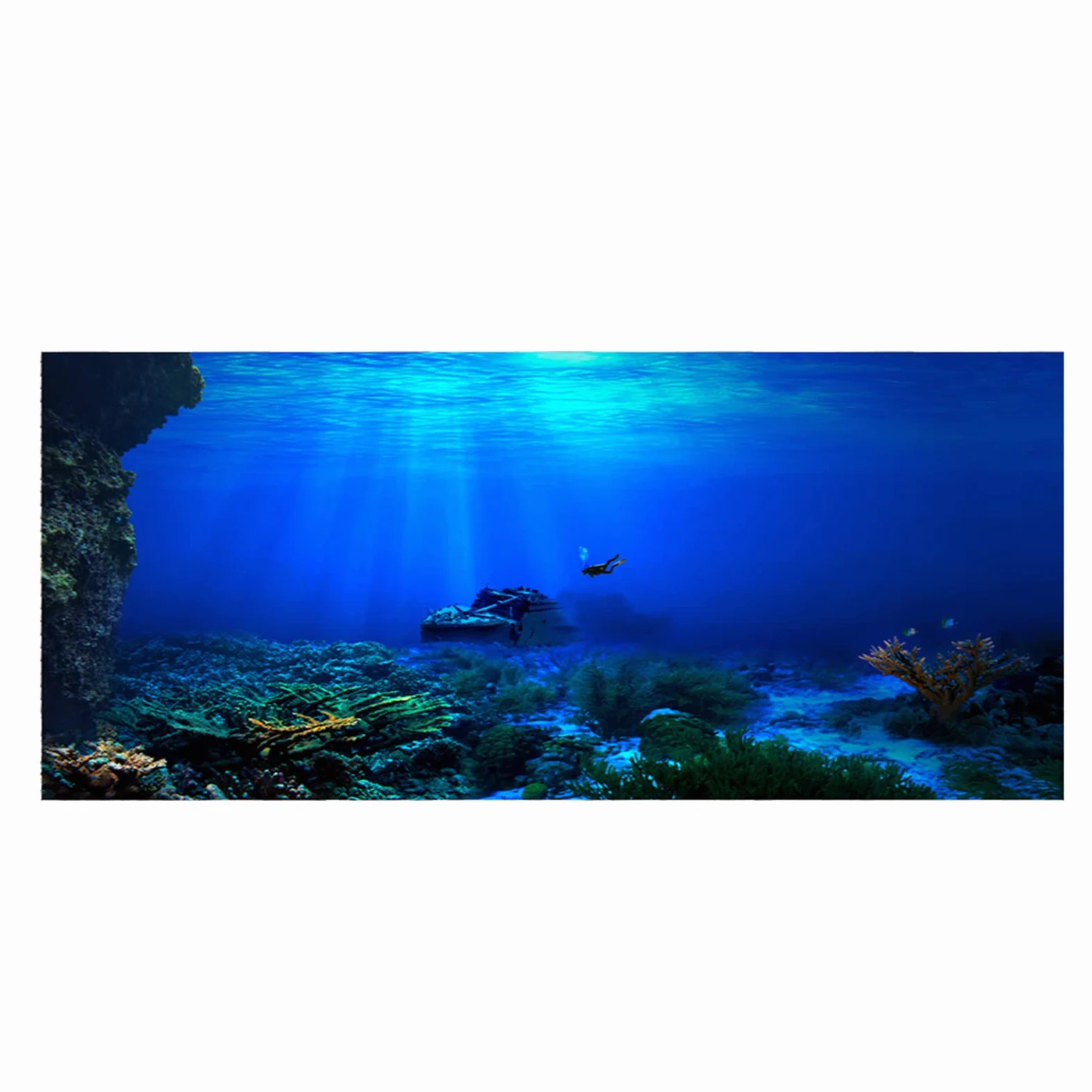Cocoarm Pegatina Decorativa para Acuario, Adhesivo Autoadhesivo Impermeable, 122x46 cm, Material Realista