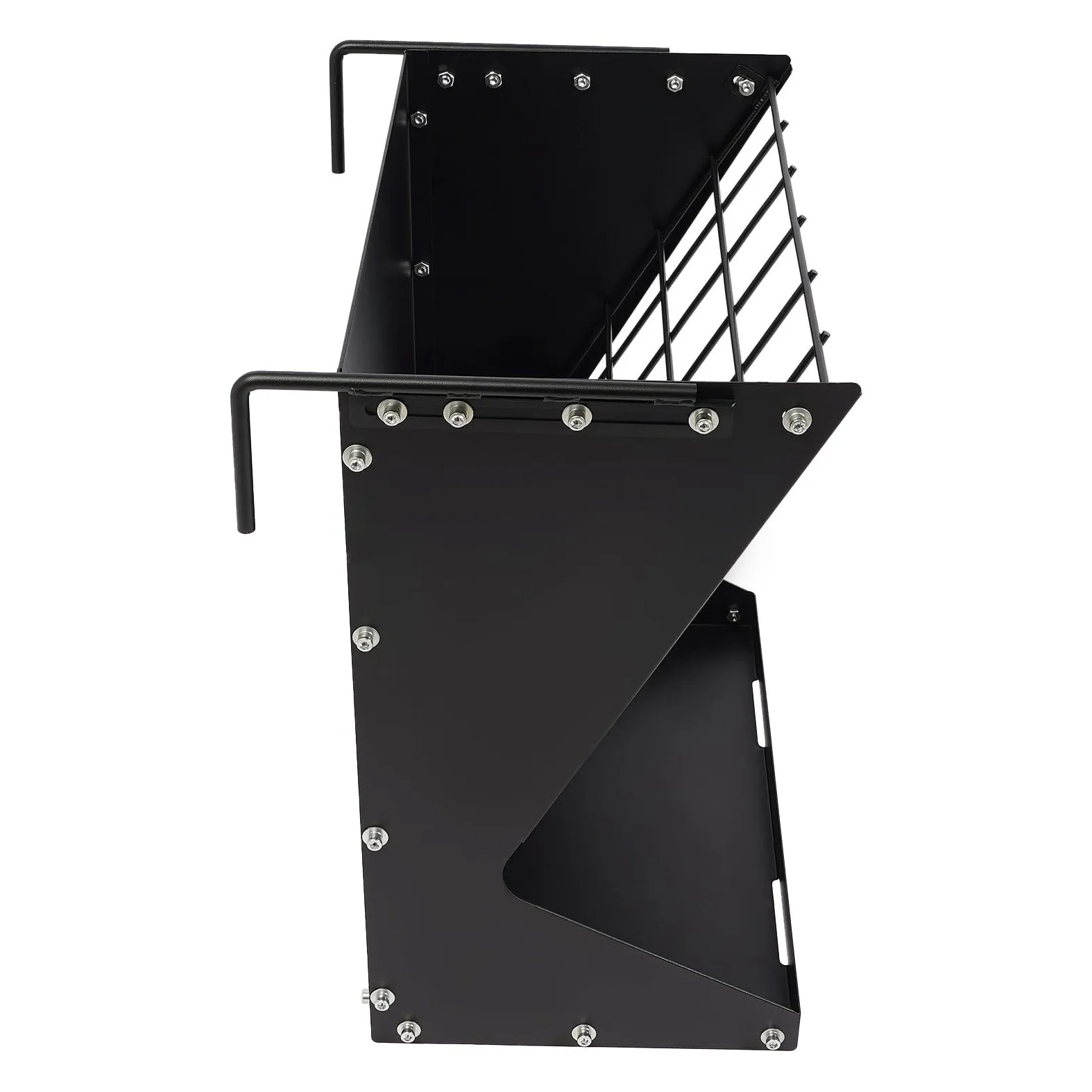 Dispensador de heno de gran capacidad, resistente, con gancho, ideal para ovejas, cabras y caballos (negro)