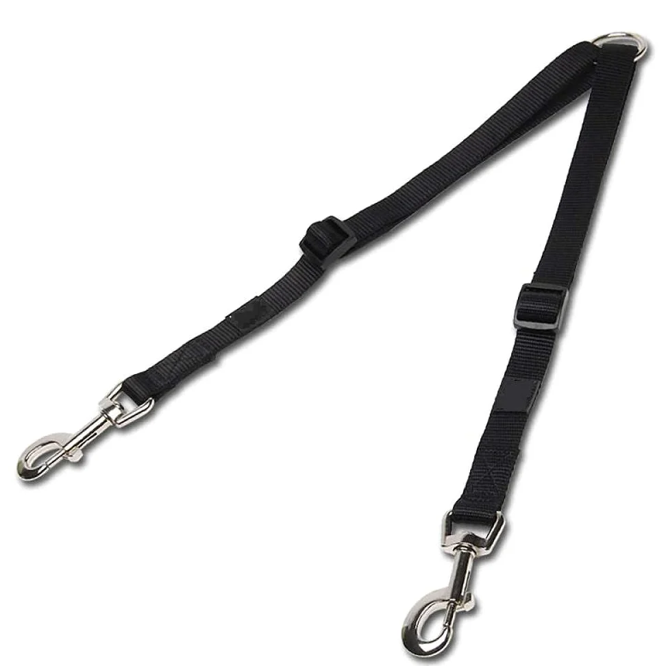 Correa divisora para Perros, de Nailon Rosa, Ajustable, Doble, para Correr, sin enredos, para pasear, Entrenar, Talla L, Correa de tracción (roja, S)