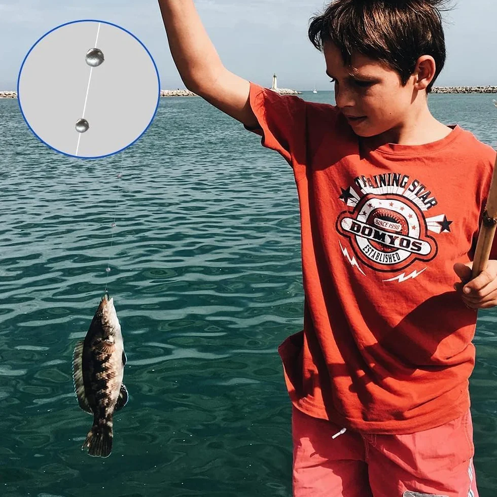 Plomo de Pesca Apertura Disparo Dividido 200 Pesos Kit Plomada 5 Tamaños 0.3g/0.5g/0.6g/0.8g/1g Pellizcar Dispensador Pesas Balsa