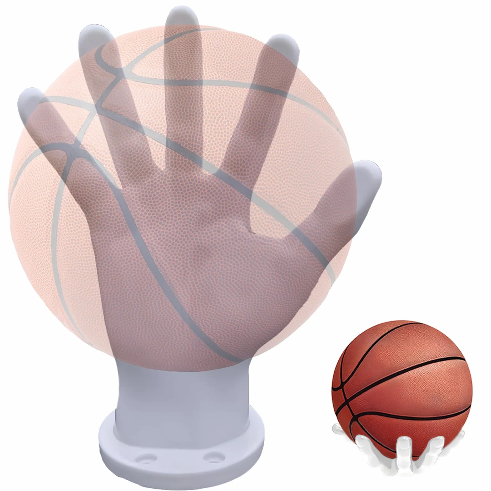 Soporte de Pared para Pelotas Deportivas, 22x17 cm, Guarda Baloncesto, Fútbol, Tenis, Voleibol, Blanco