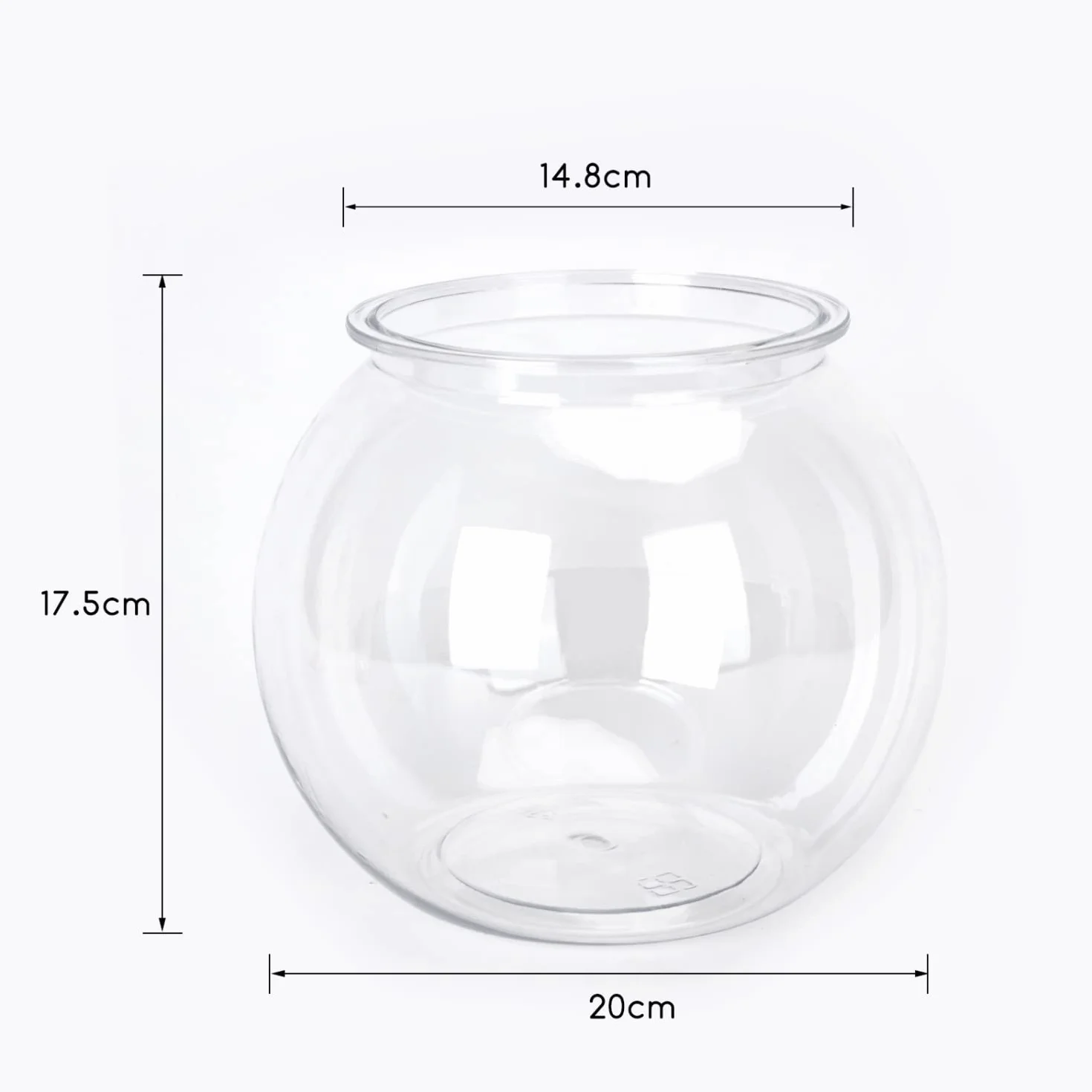 Nobleza - Pecera Globo de Plástico, Ideal para Flores, Peces, Tortugas (20cm)