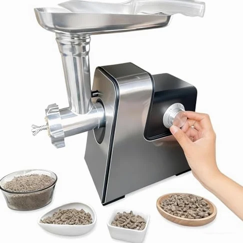 Molinillo eléctrico de pellets para alimentación de mascotas, cuchillas ajustables de acero inoxidable, 220 V, uso doméstico, fabricante de alimentos duradero para aves de corral, peces, pájaros y