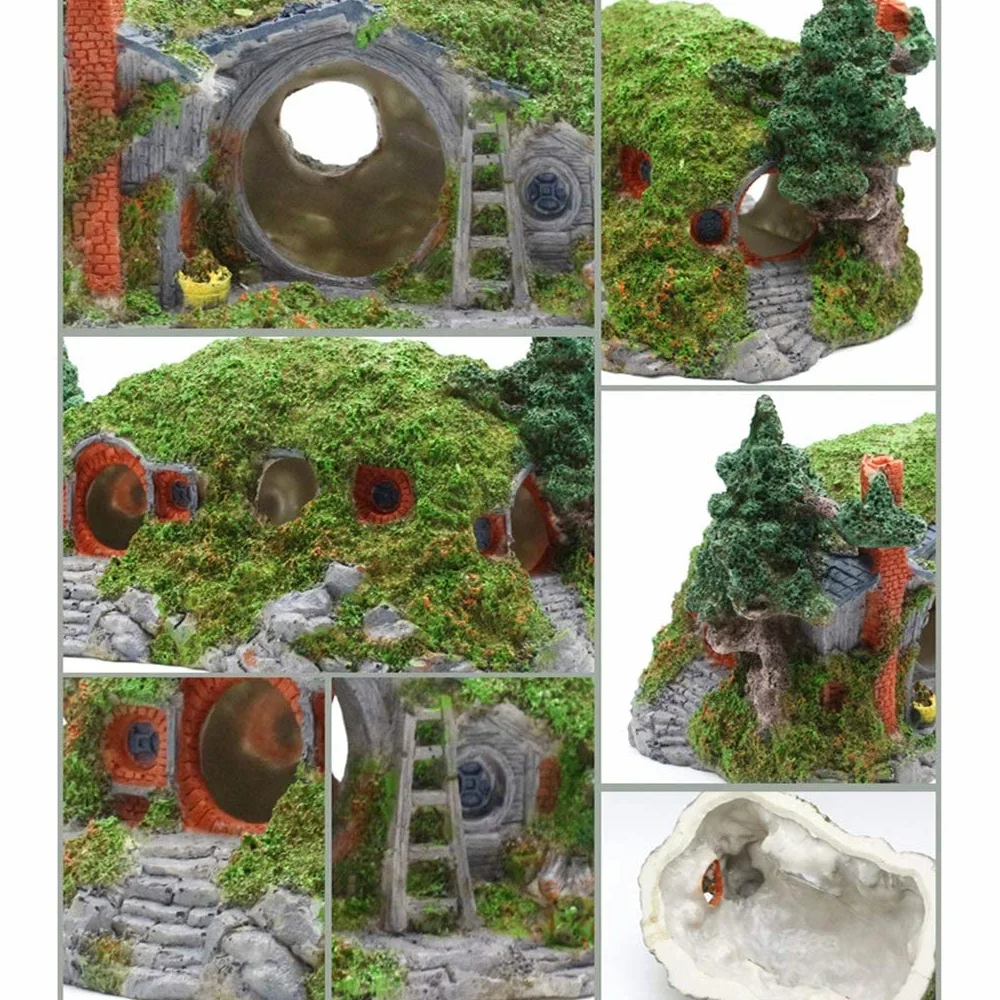 Rocalla escondida de Reptiles, Caja de Cueva de Reptiles- Decoración de hábitat Tortuga Lagarto Serpiente Escondites de Peces Escalada Pecera Acuario Paisajismo