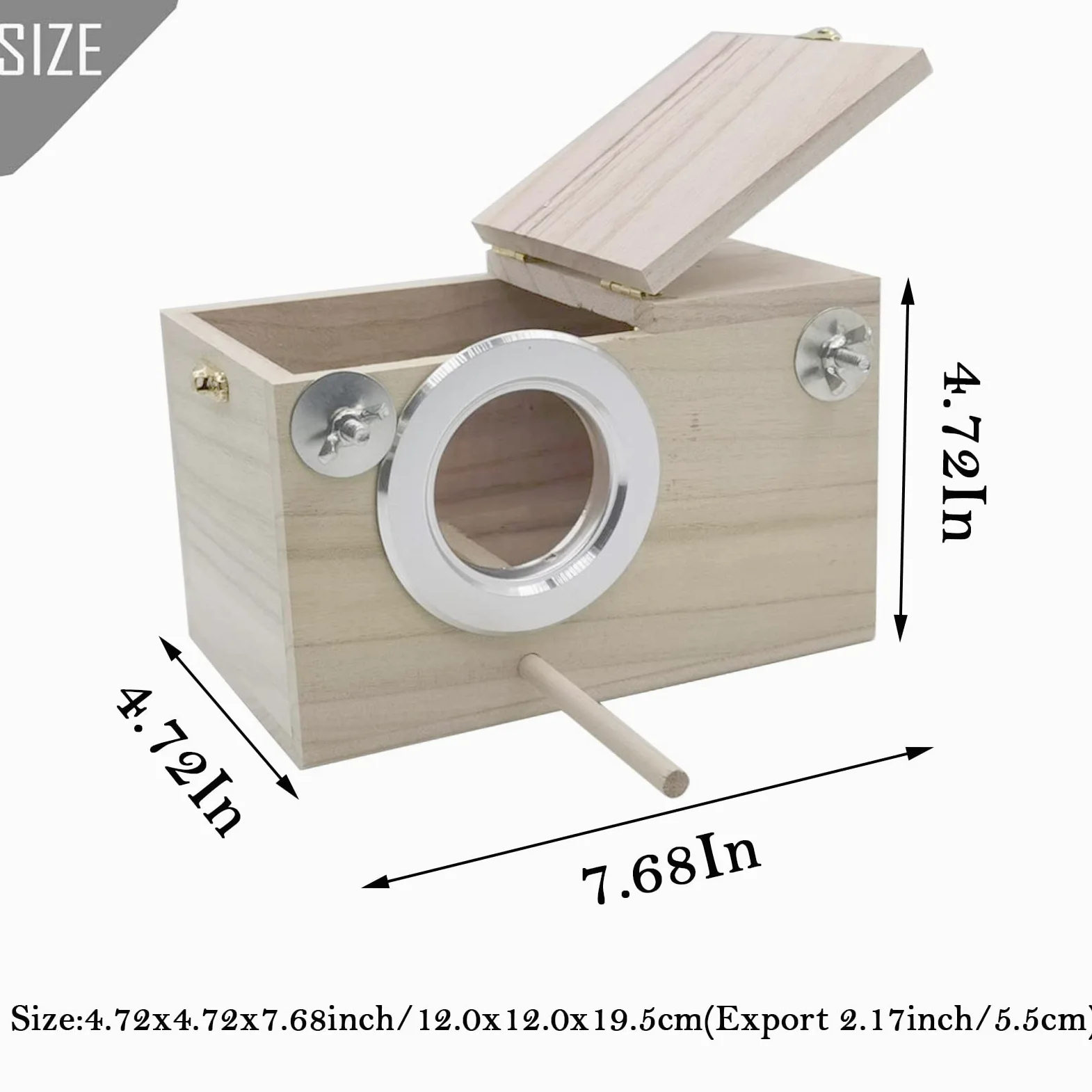 PINVNBY Caja nido para periquitos, casa de pájaros, caja de cría de madera, caja de apareamiento para loros, periquitos, pinzones, cacatúas, canarios y pájaros de tamaño mediano (S)