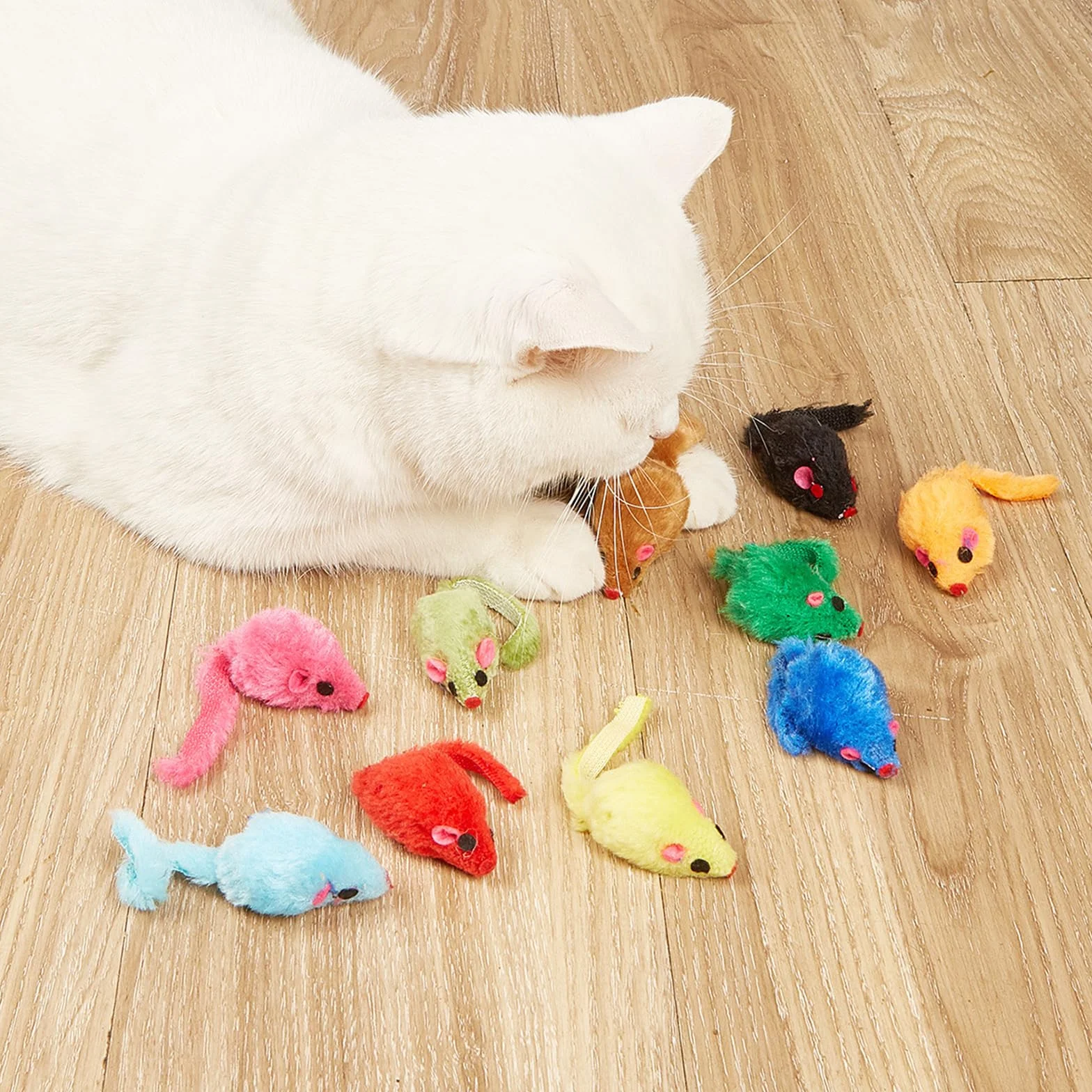 12 Piezas Ratones de Juguete,Color Aleatorio Peluche Ratones Juguetes, Ratón Gato para Gatitos, Interactivo de Hierba Gatera, para Gatito de Interior Jugando y Masticando