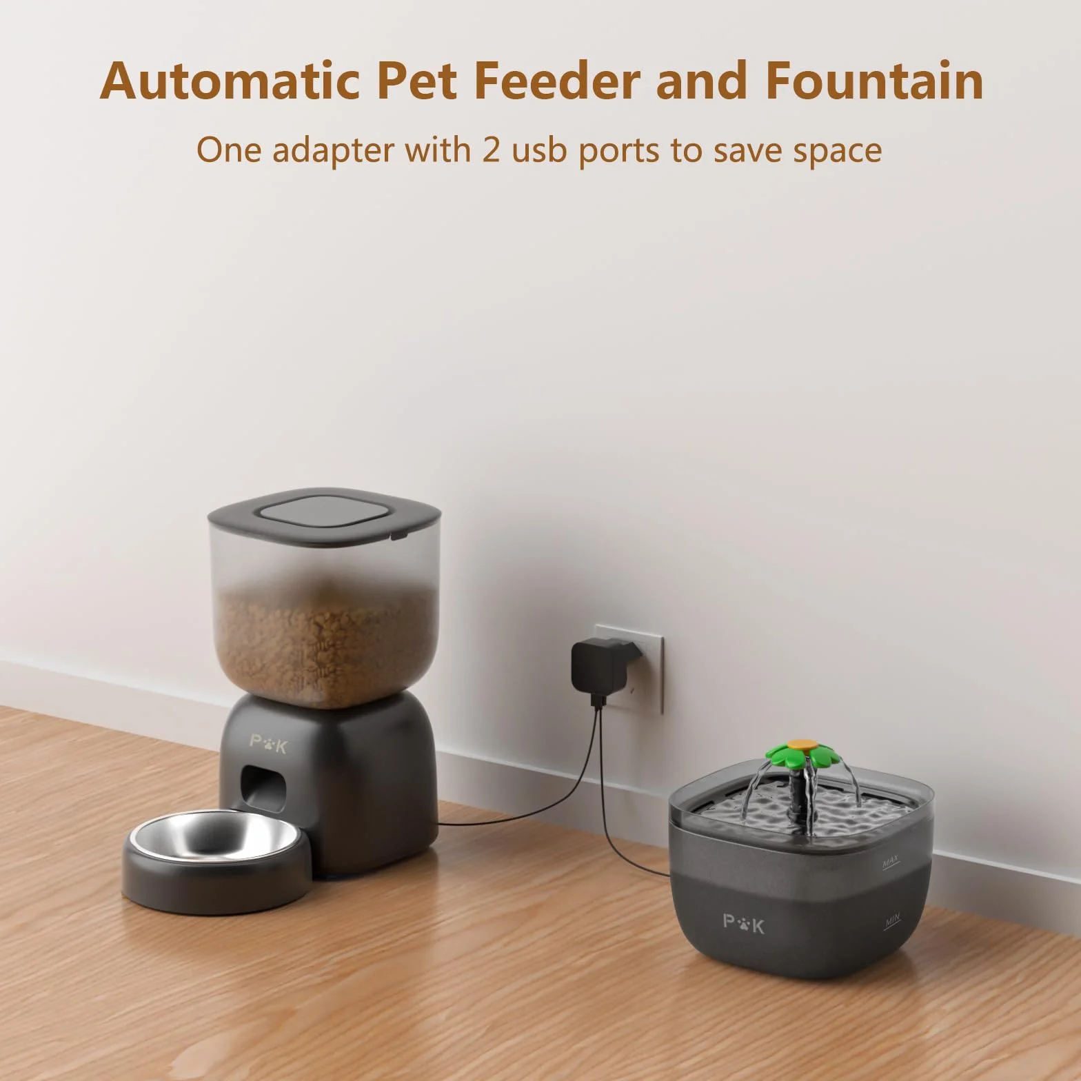 Comedero Gato Automatico, 3L Dispensador Comida Gatos con 180 Días de Batería, Grabación 10S, 1-4 Comidas al Día, Fuente para Gatos de 2L Gratuita