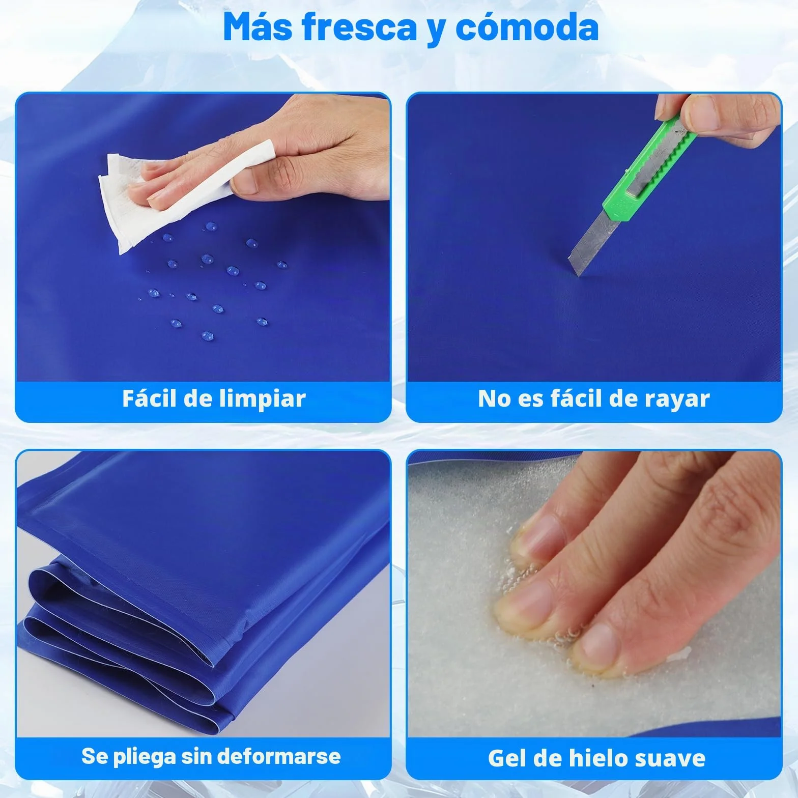 Alfombra Refrescante para Perro 90 x 50cm, Alfombrilla de Refrigeración Automática para Mascotas, Gel Seguro y No Tóxico, Cama Refrescante Perro, Manta Refrescante para Perros y Gatos