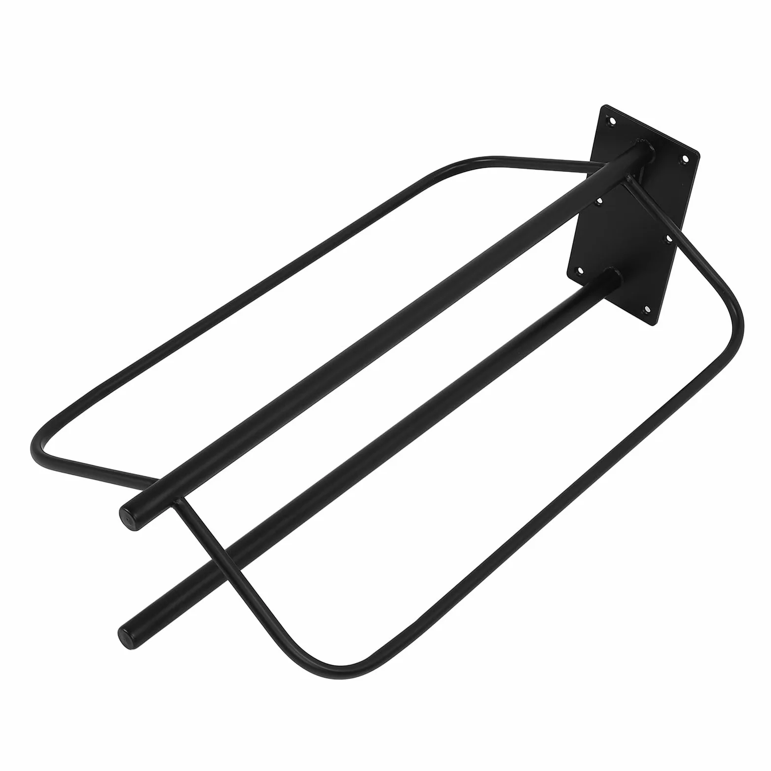 Aramox Soporte para Silla de Montar de Hierro para Montaje en Pared, 23,5 X 13,0 Pulgadas, con Almacenamiento de Almohadilla, Instalación con 6 Tornillos para Sala de Arreos para Caballos, Granero,