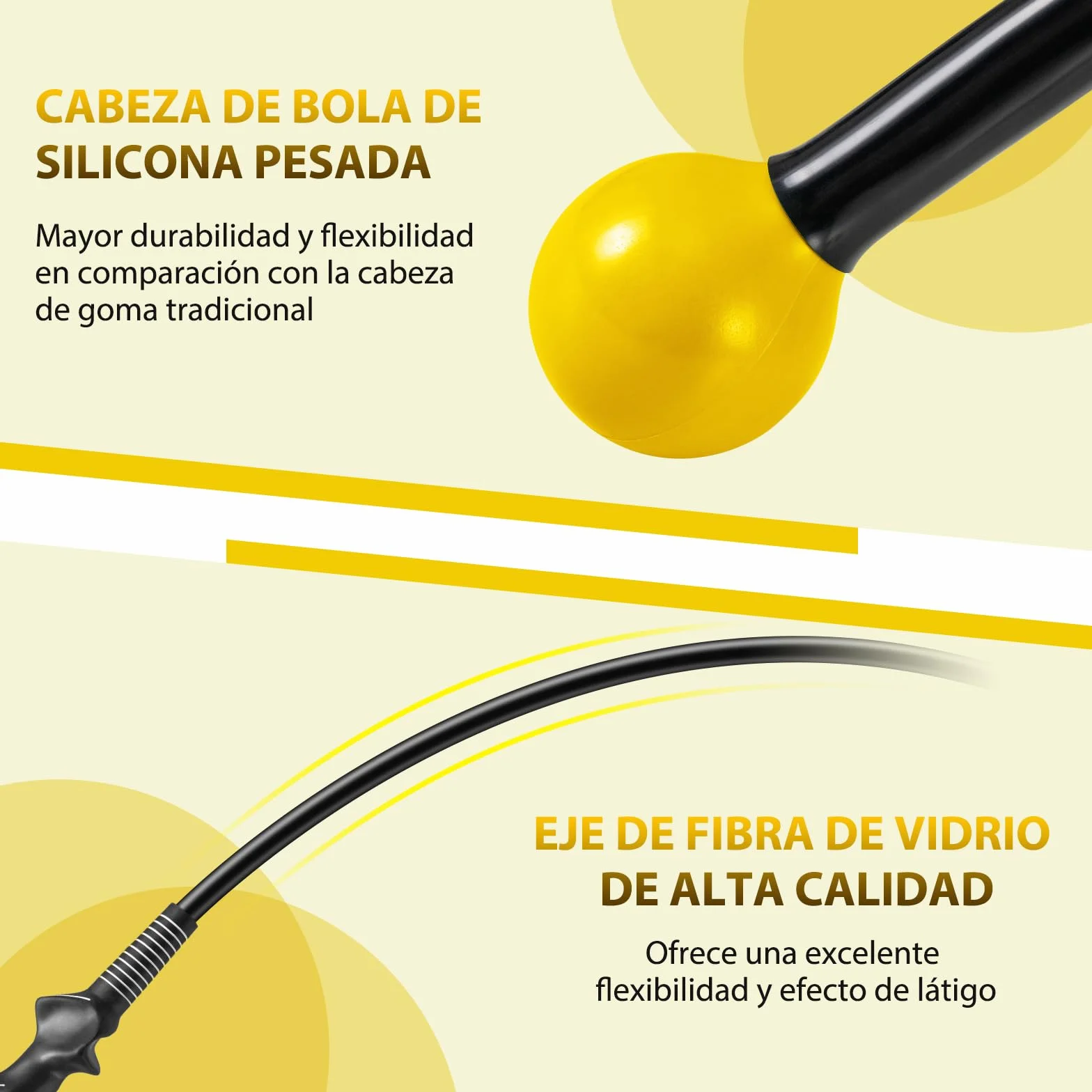 COSTWAY Ayuda para Entrenamiento del Swing de Golf, Palo de Práctica con Cabeza Pesada