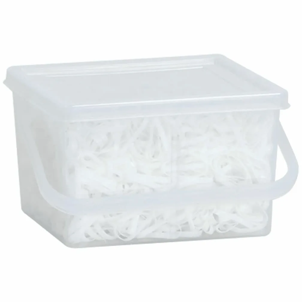 Gomas de crines para caballos, 2500 unidades, silicona blanca para trenzar crines y colas, caja 16 x 12,5 x 9 cm, suministros para caballos, accesorios para caballos, suministros para el día