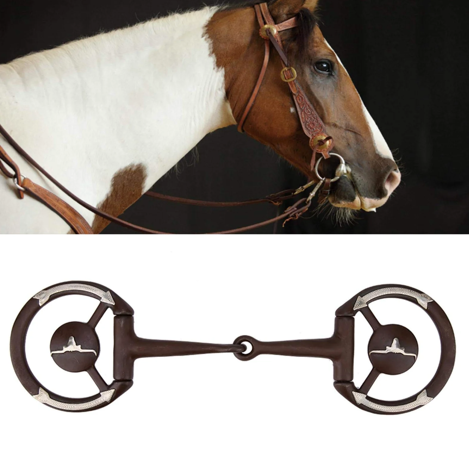 Broca de Boca de Caballo, Broca de Espesor de Acero Inoxidable Rodillo de Broca de Boca Suelta con Incrustaciones de Cobre, Accesorio de Carreras de Caballos