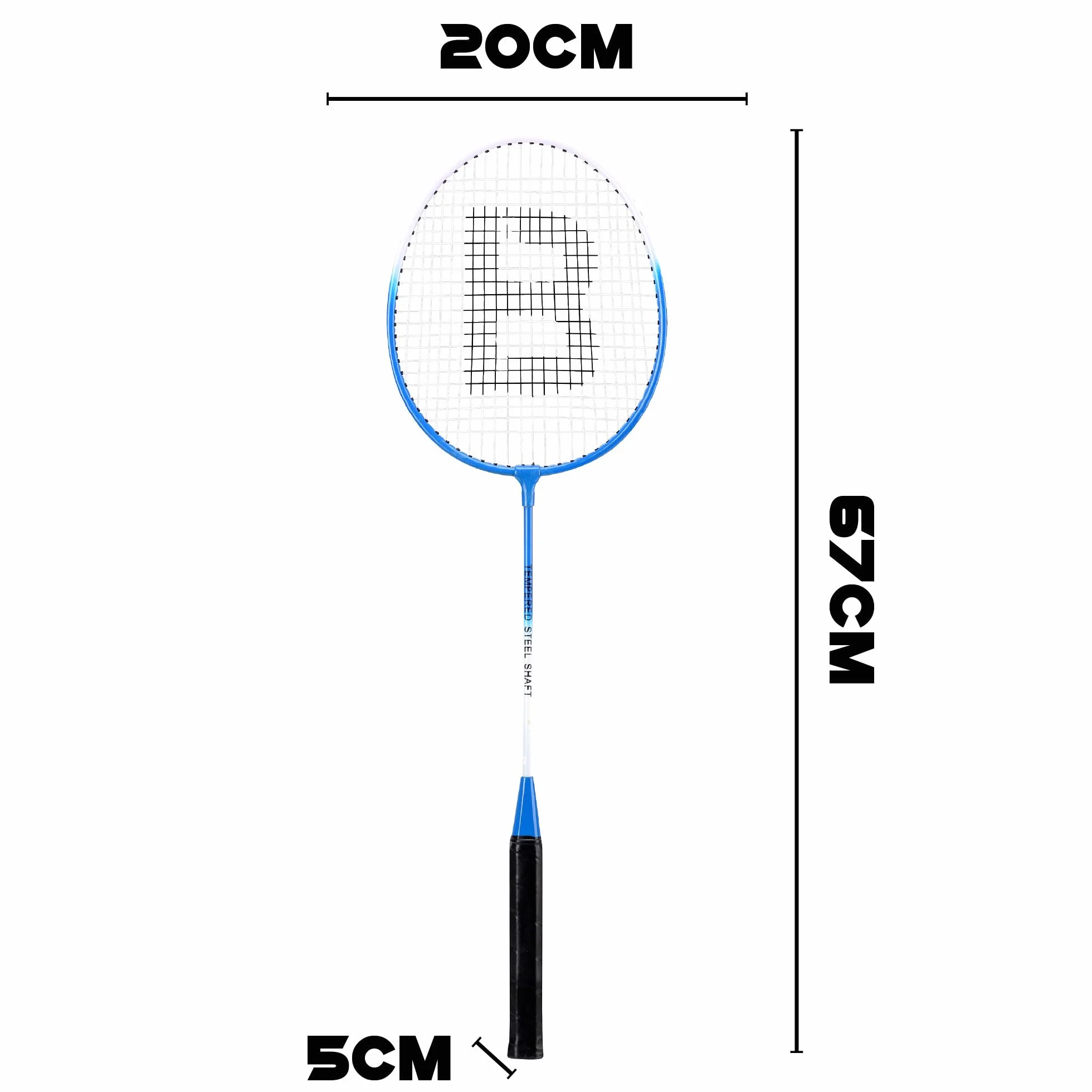 Baseline Juego de bádminton para 4 Jugadores, Incluye 4 Raquetas, 2 Volantes, Red y Postes, portátil con Bolsa de Transporte