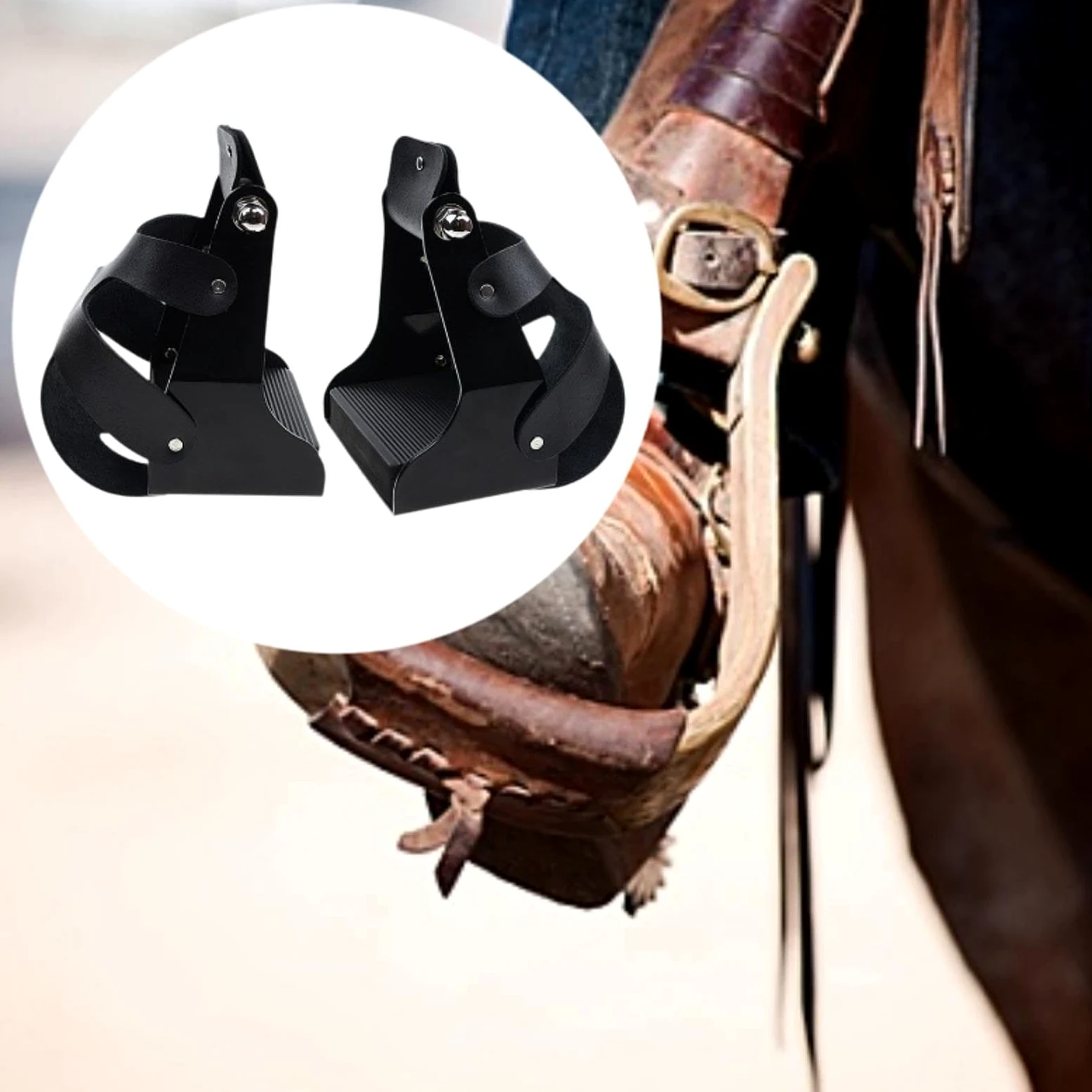 perfk 2X Estribos para Montar, Accesorios con Funda, diseño Vintage, Jaula Protectora para Montar para Actividades al Aire Libre