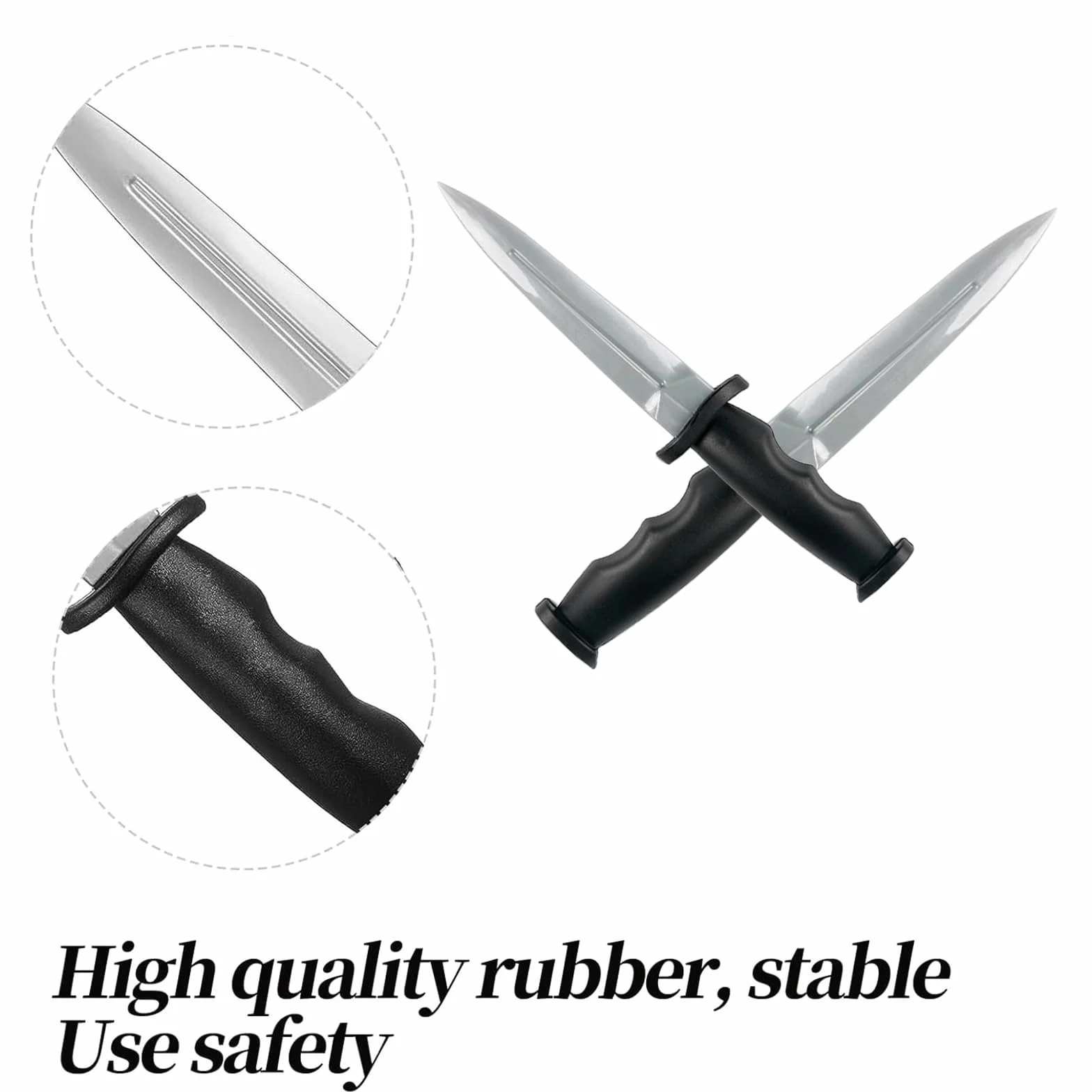 Kit de Entrenamiento de Cuchillos Mariposa de 4 Piezas, Cuchillo de Goma Falso