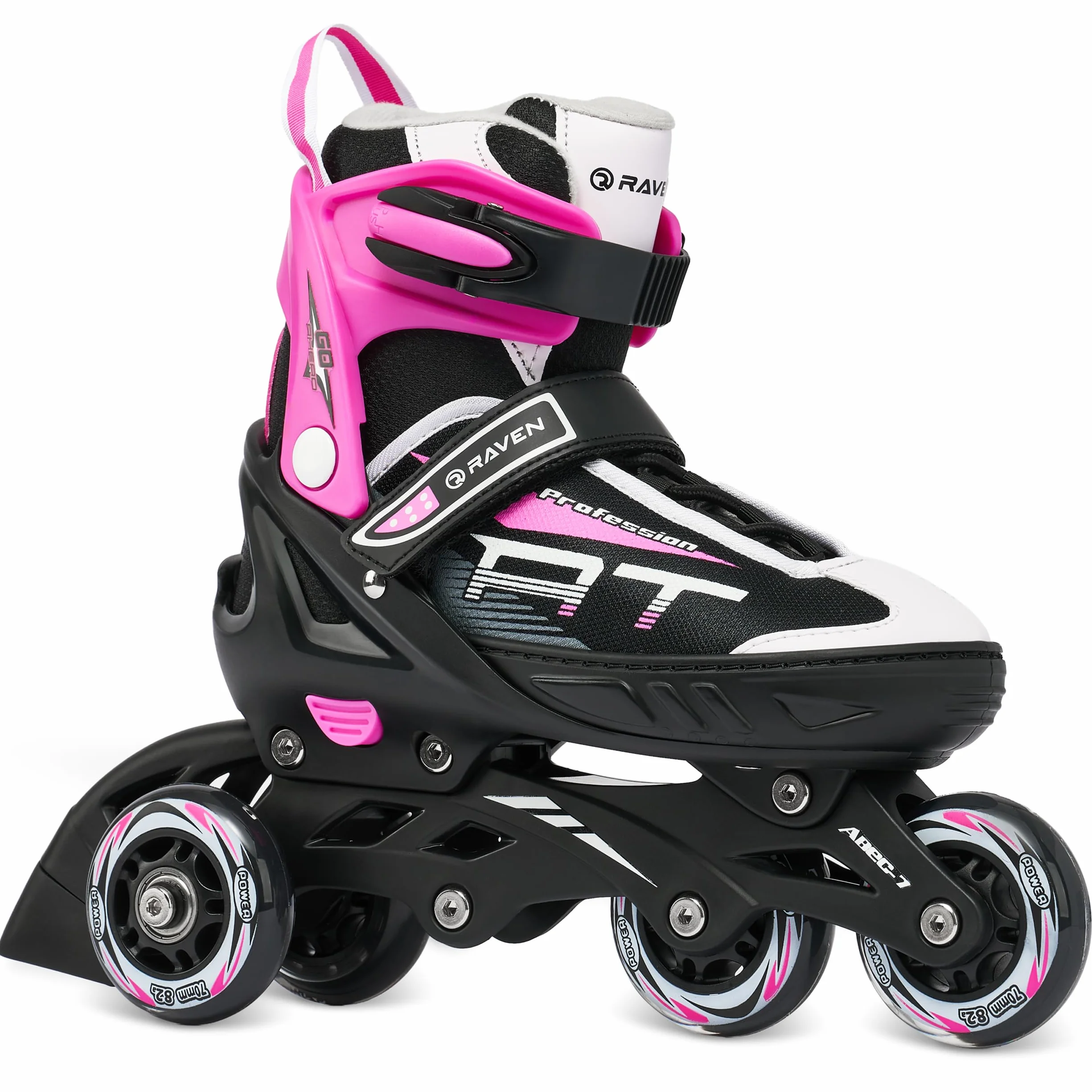 RAVEN Patines en línea 3 en 1 Ajustables Negro/Rosa 35-39