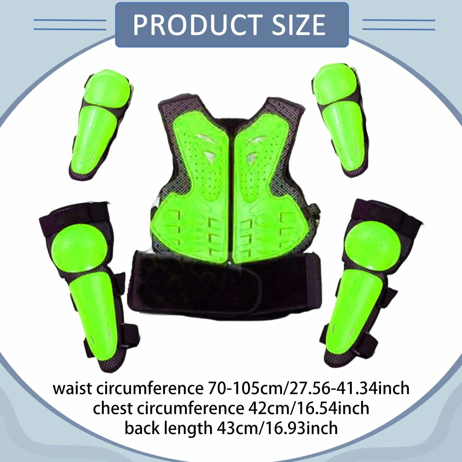 Traje de protección para niños para Motocicleta, Rodilleras y Coderas Transpirables