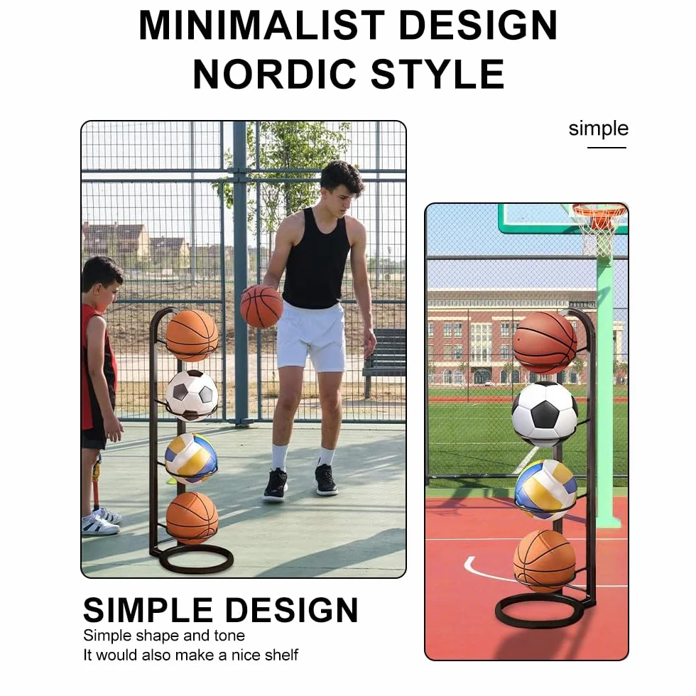 Estantería de Almacenamiento de Pelotas Baloncesto Vertical