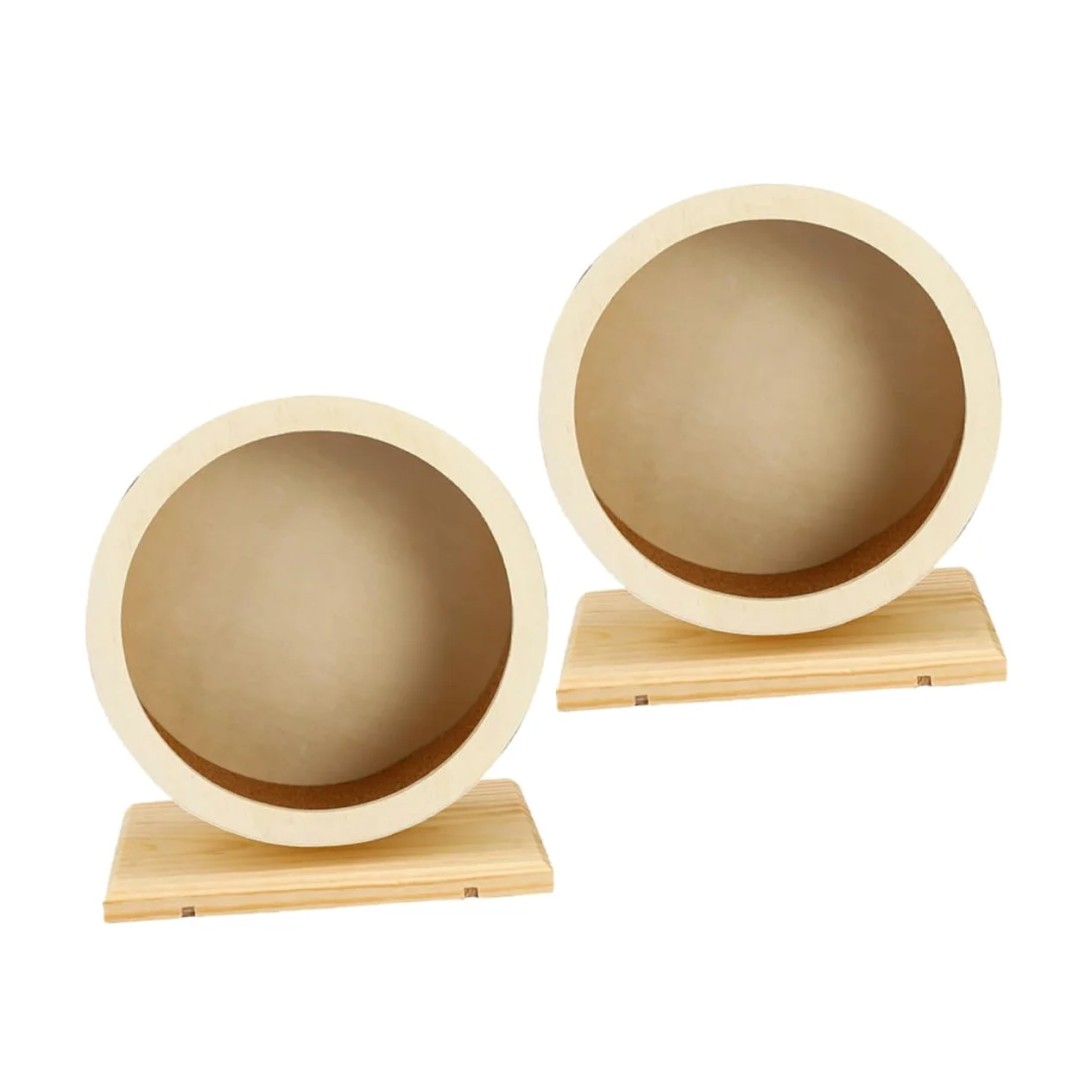 SUPVOX 2piezas Rueda De Madera para Hámster Silenciosa con Corcho Suave y Resistente Arañazos para Chinchillas Cobayas y Erizos Juguete para Correr