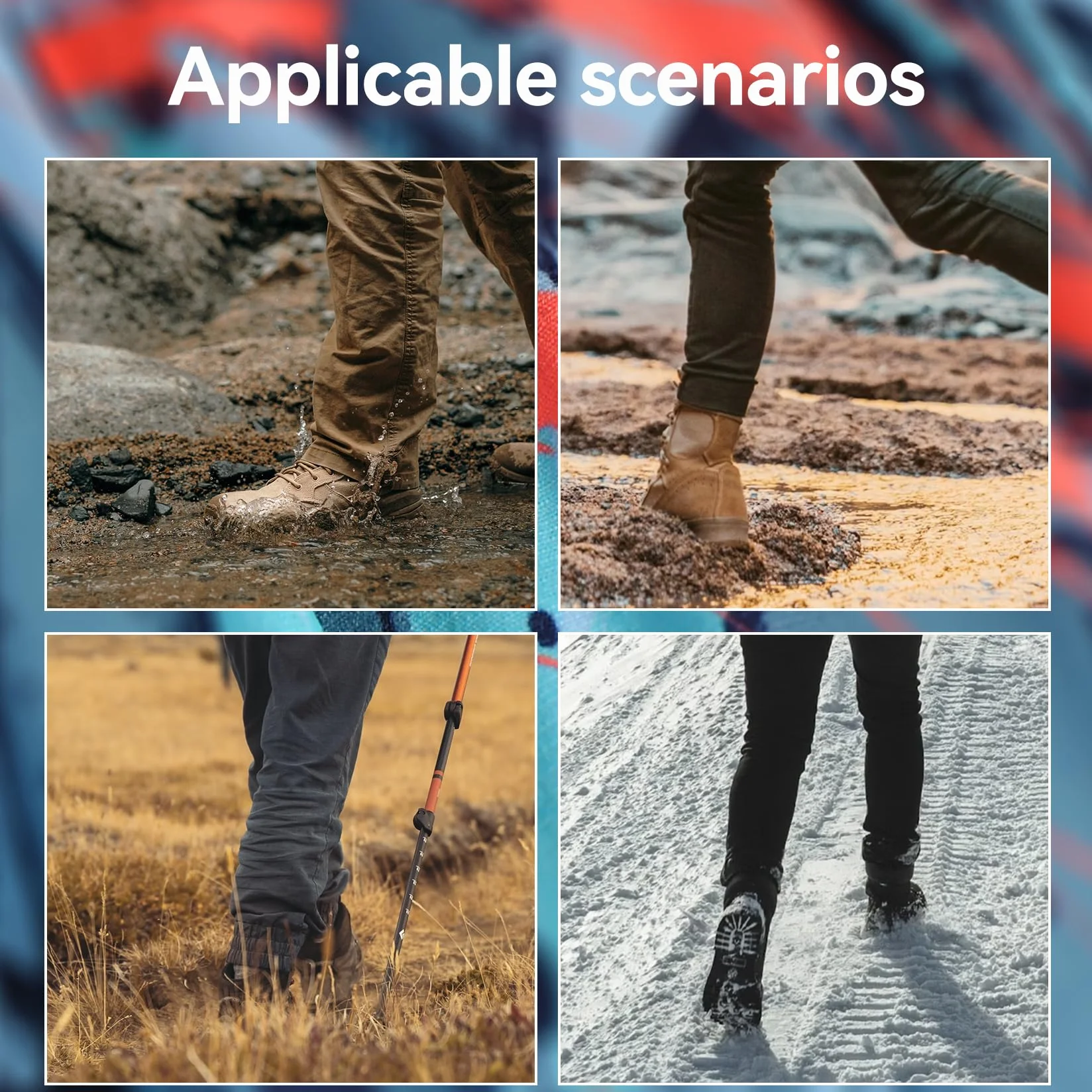 likloks Polainas para Senderismo y Correr - Livianas Ajustables Resistentes al Polvo Nieve y Escombros