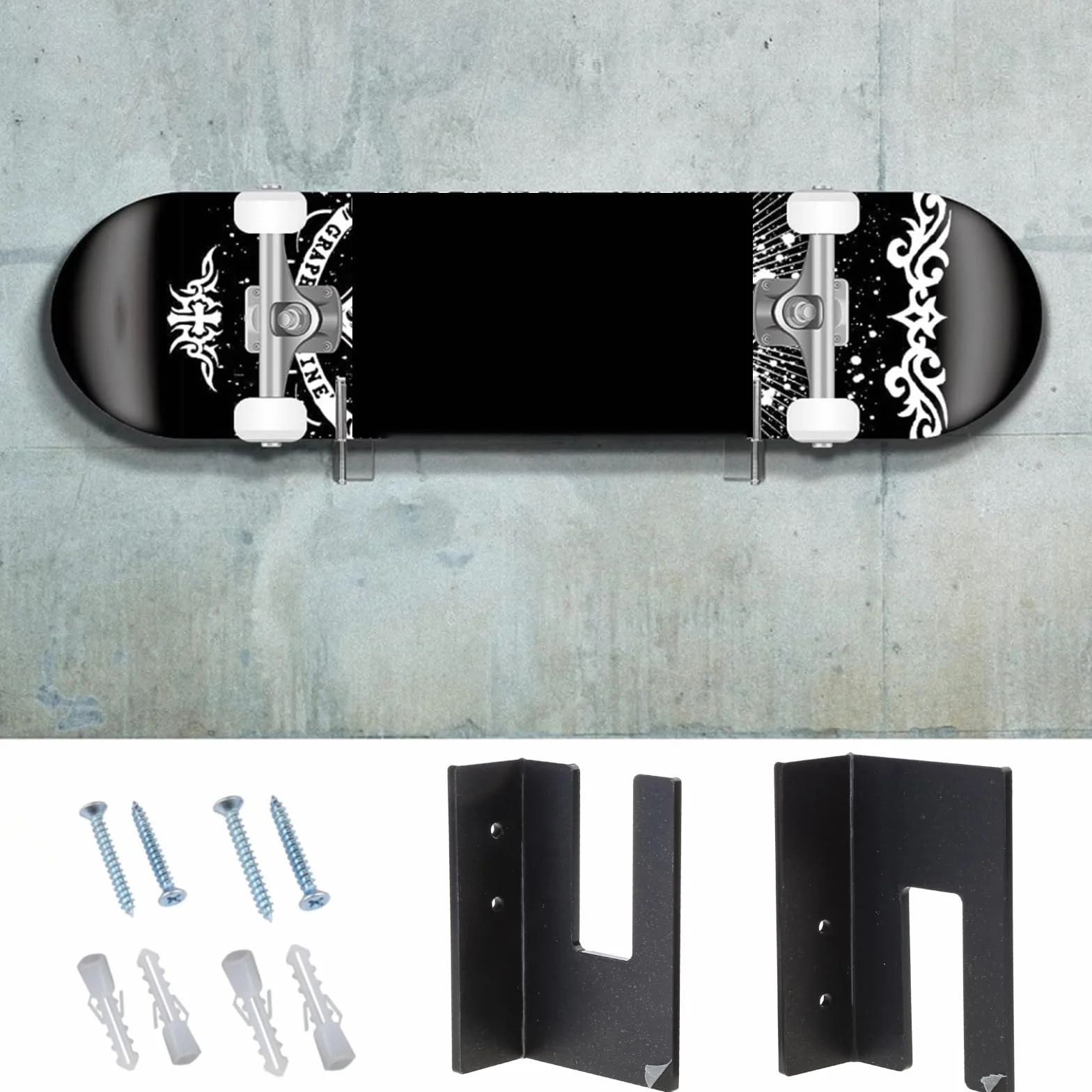 Soporte de exhibición de acrílico para monopatín, soporte fijo de pared para patinetas y longboards