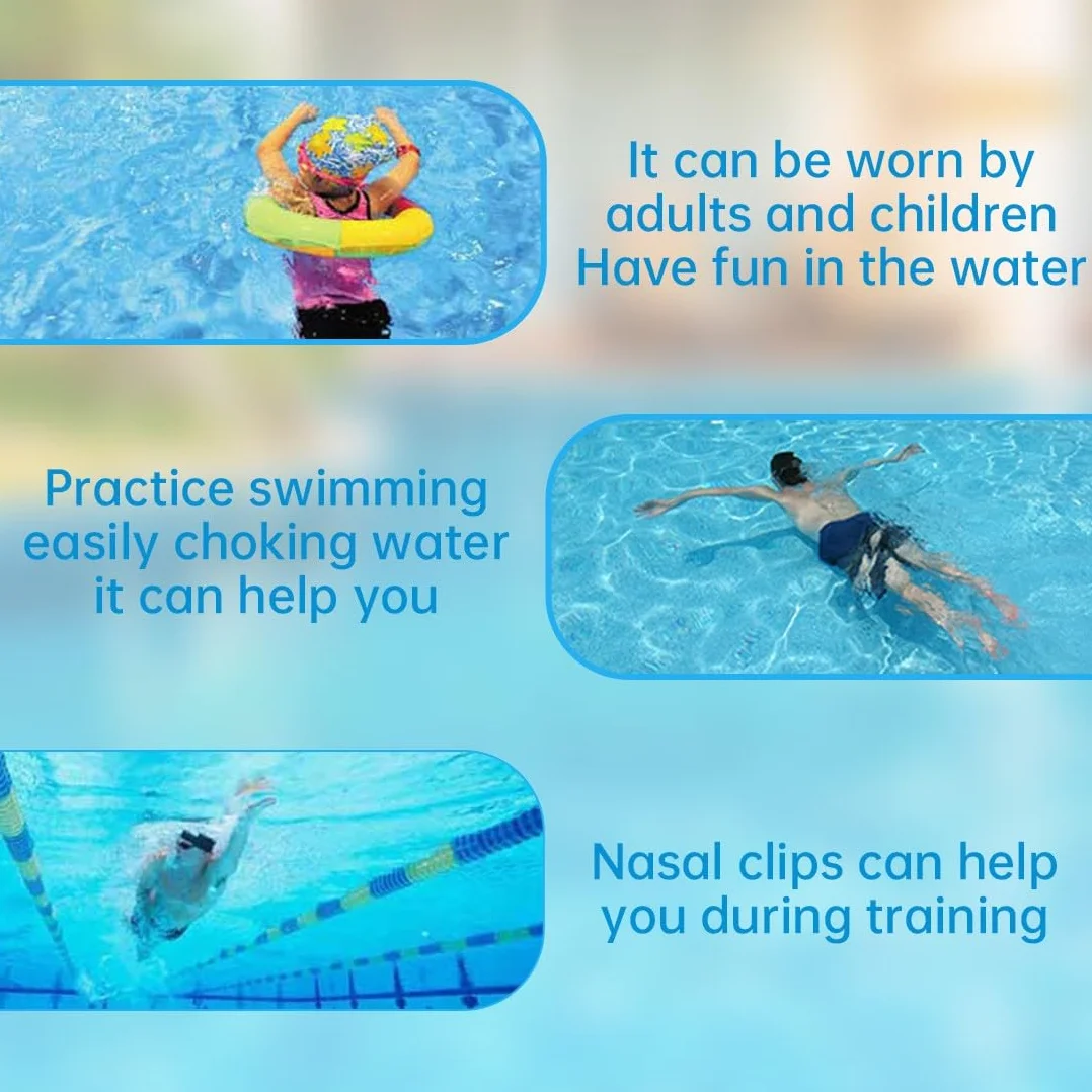 JEYORZY Clip de Nariz de Natación 4 Piezas Tapones de Nariz de Piscina para Adulto Niños