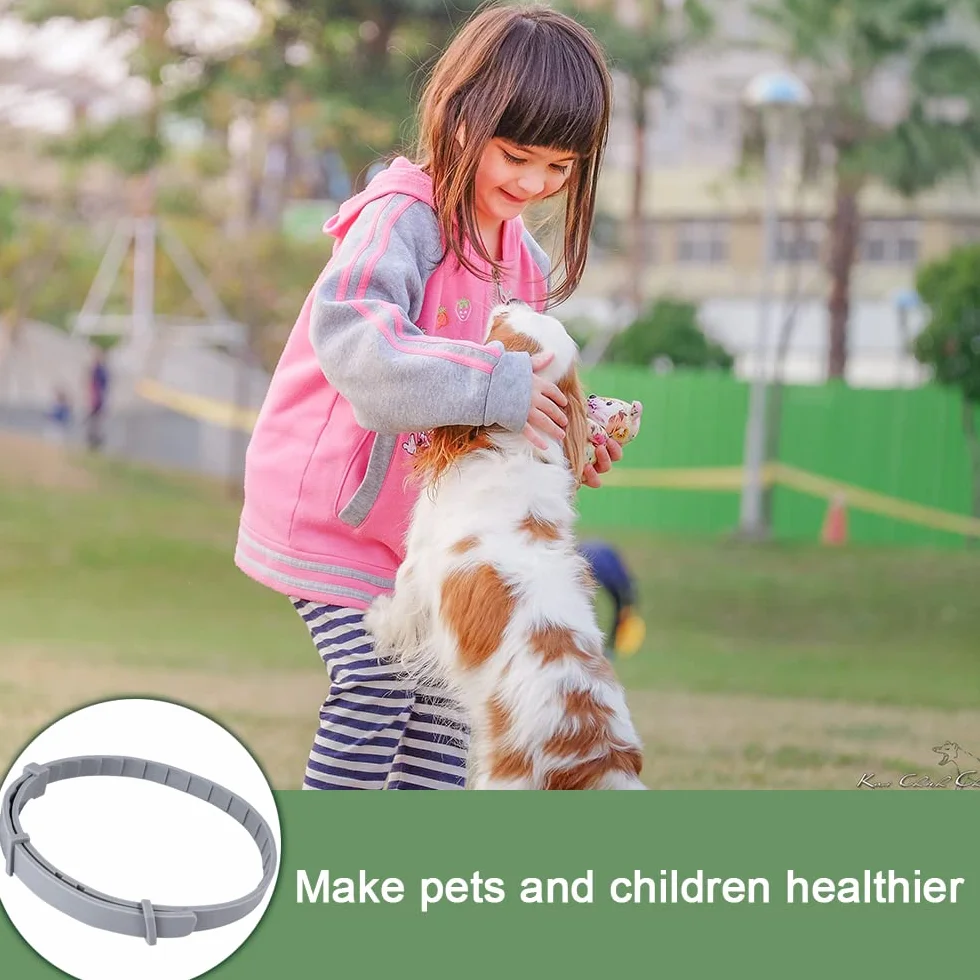 aiMaKE Tamaño Ajustable Collar Antiparasitos para Perro, Collar Antipulgas, Collarcontra Pulgas Garrapatas y Mosquitos para Perros y Gatos, Duracion 8 Meses -63cm