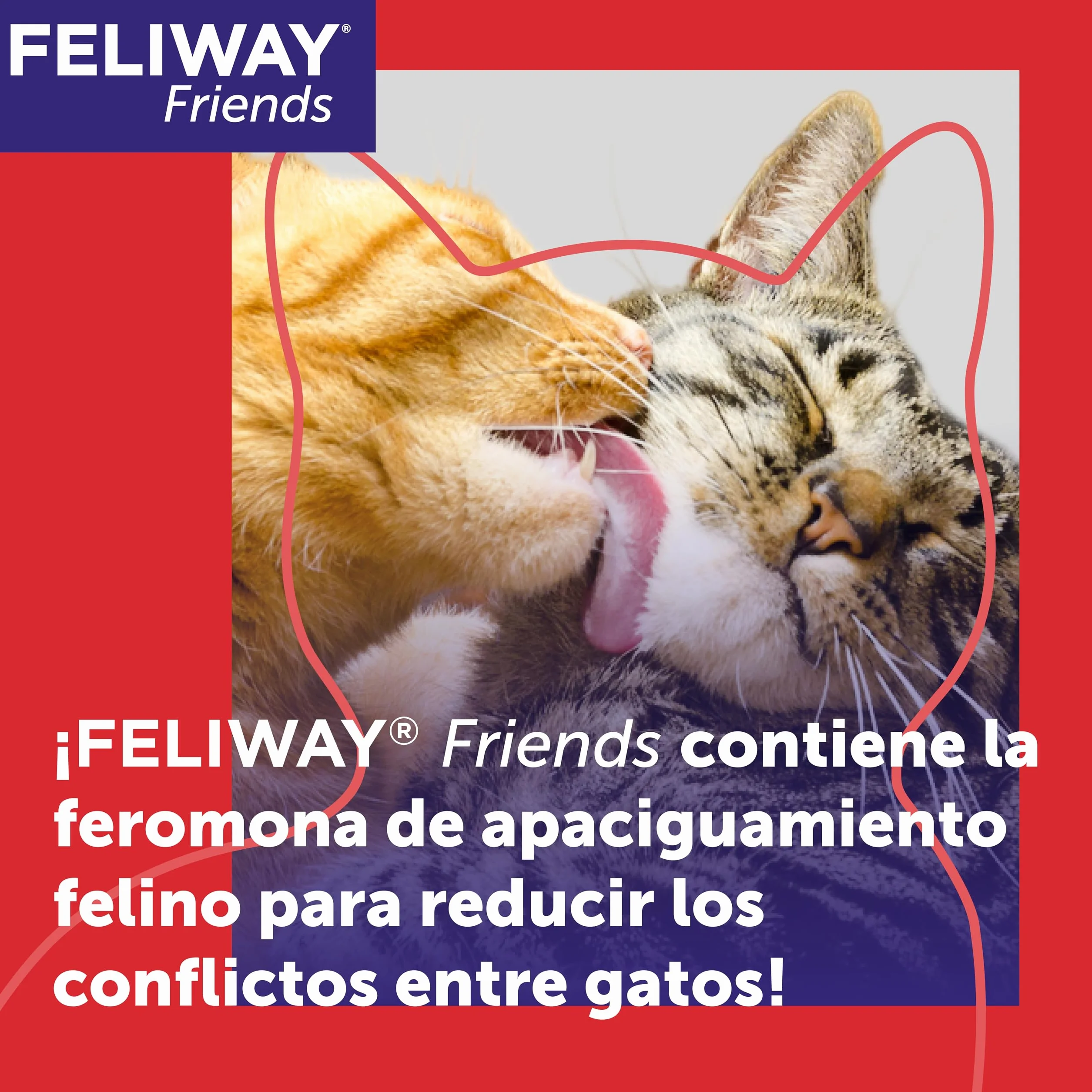 FELIWAY Friends - Pack Ahorro 3 recambios para 90 días (3x48ml) - Ayuda a crear armonía y a reducir conflictos entre gatos que viven juntos. Recomendado por veterinarios. Mejora la convivencia.