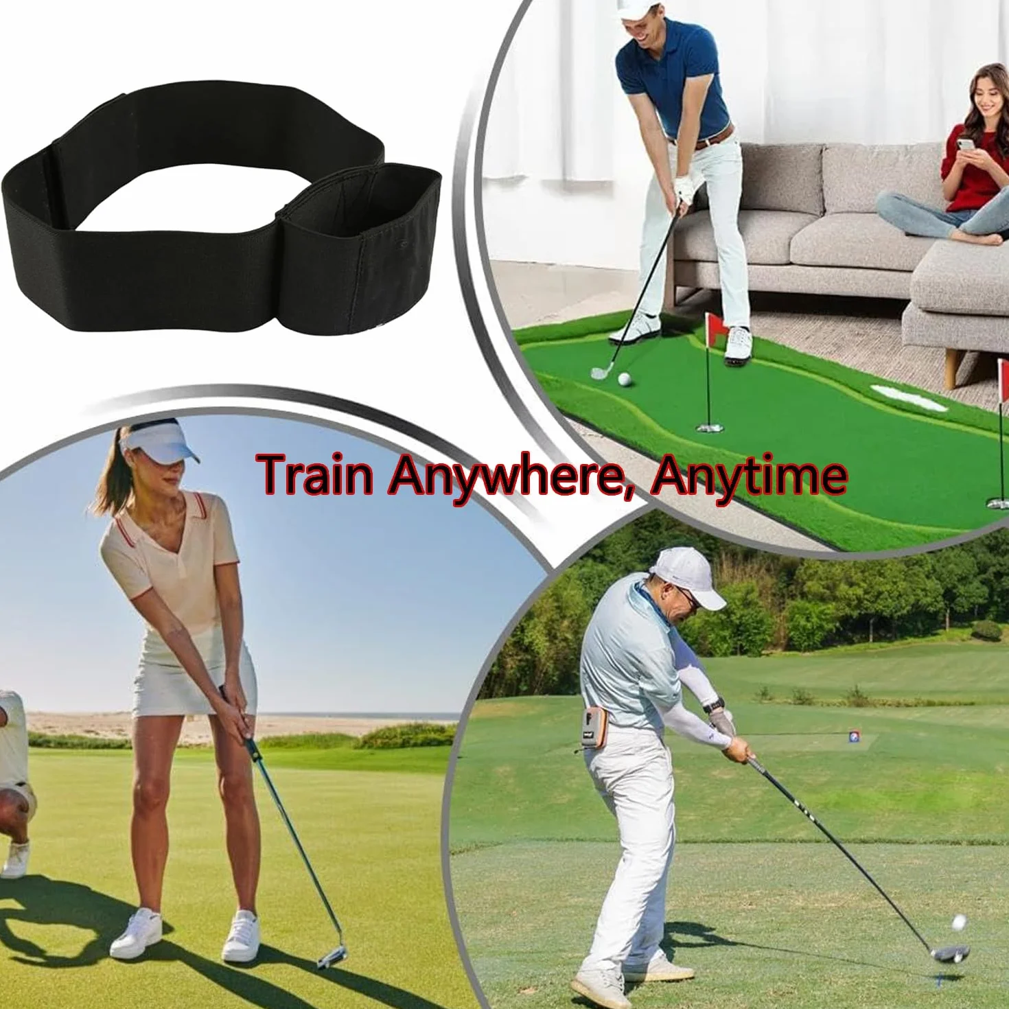 Meiso Brazalete de entrenamiento para golf ajustable corrección swing elástico nailon