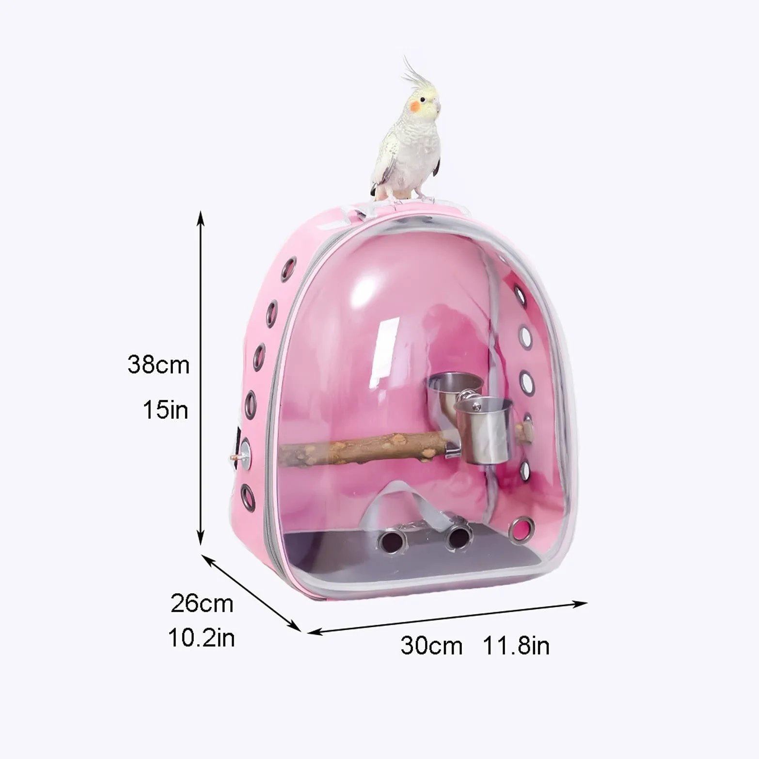 Jaula Para Pájaros Birdcage Viaje Mochila con marco de postura Pájaro portátil Birdcage Cubierta de pájaro transportador de aves ventilado transparente Birdcage Frame Jaulas De Pájaros Para Periquitos