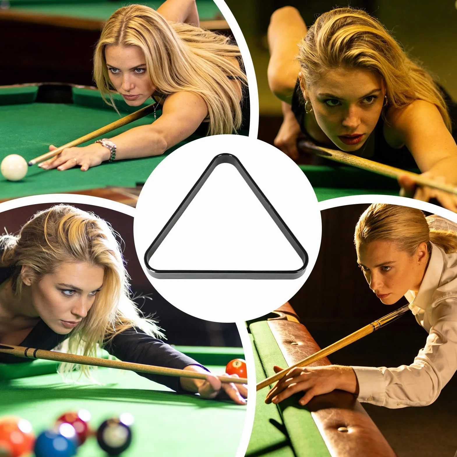 Triángulo Para Bolas de Pool Estándar - Accesorio para Mesa de Billar para Entrenamiento Partido Hogar