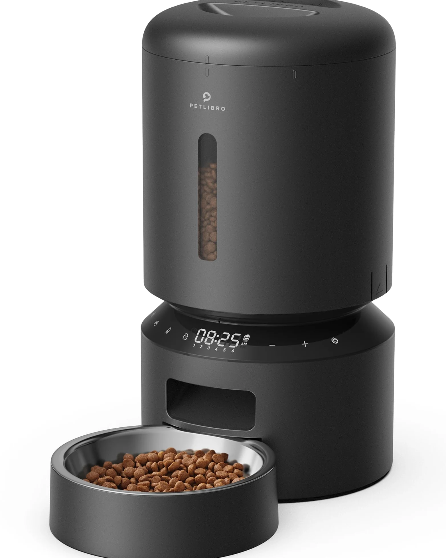 PETLIBRO 5G WiFi Comedero Automático para Gatos 5L con App- Dispensador de Comida para Perros, Sensor y Bloqueo de Comida Baja, 1-10 Comidas al Día, Control de App, con Tazón de Acero Inoxidable