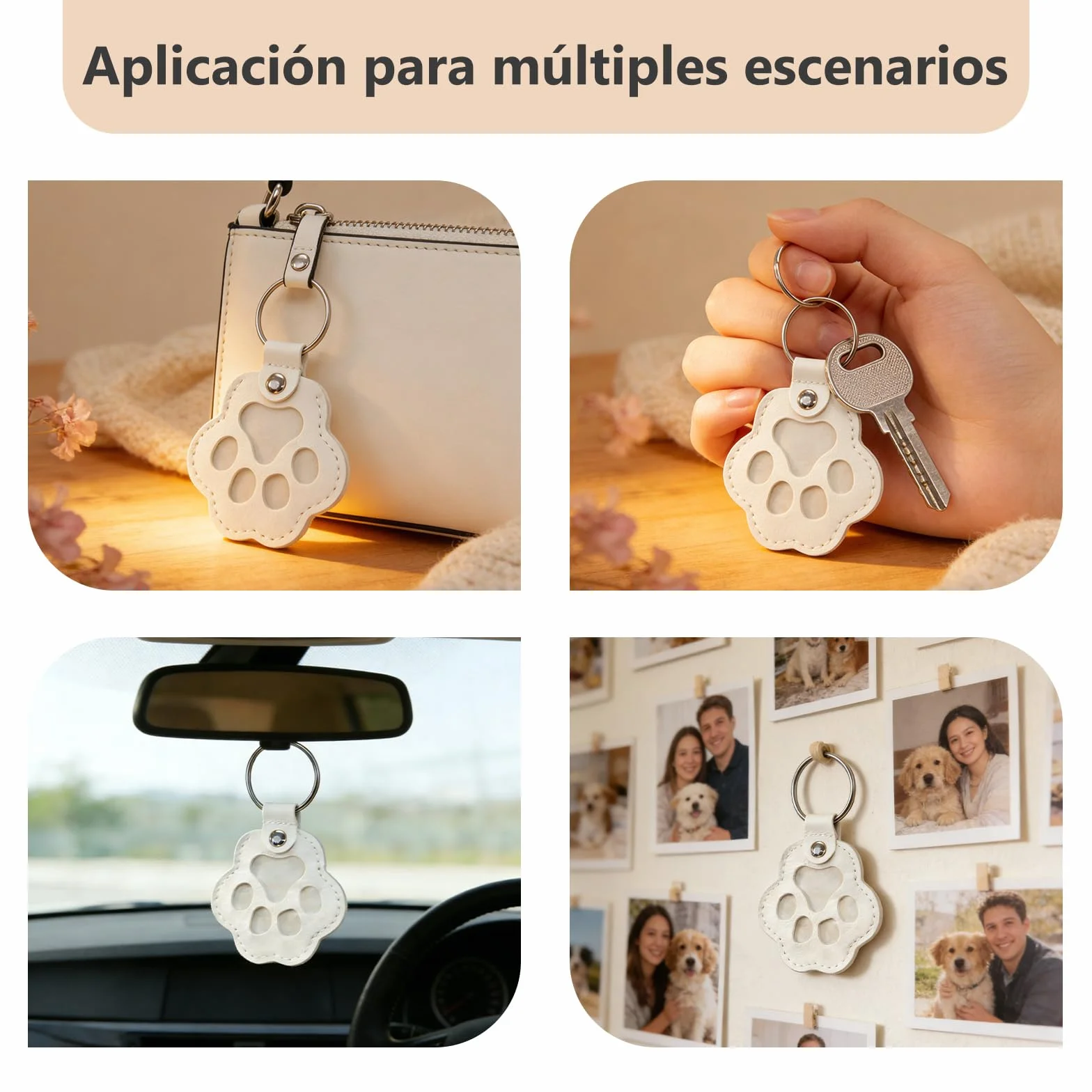 Regalo Conmemorativo Personalizado para Mascotas, Llavero con Foto y Nombre, Porta-Pelos, Piel Grabada para la Pérdida de Perro o Gato, Regalo para Amantes de los Animales
