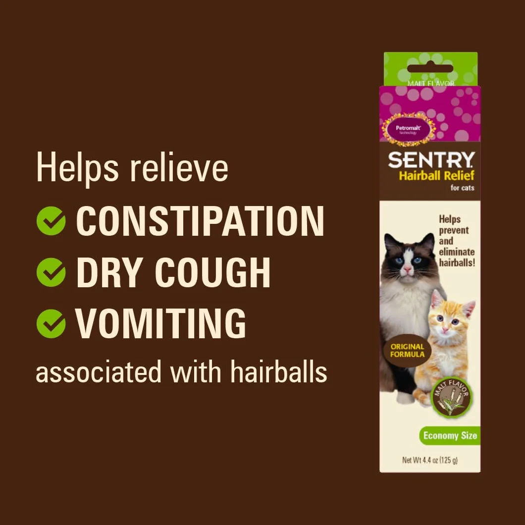 Sentry PETROMALT para Eliminar Bolas DE Pelo para Gatos 124 g Sabor Malta