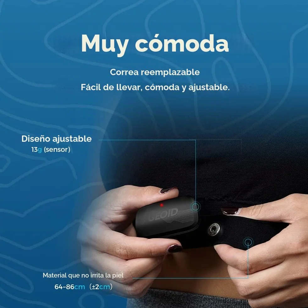 Wahoo GEOID HS500 Pulsómetro Correa de Pecho Bluetooth 4.2 Ant+ IP67 Impermeable