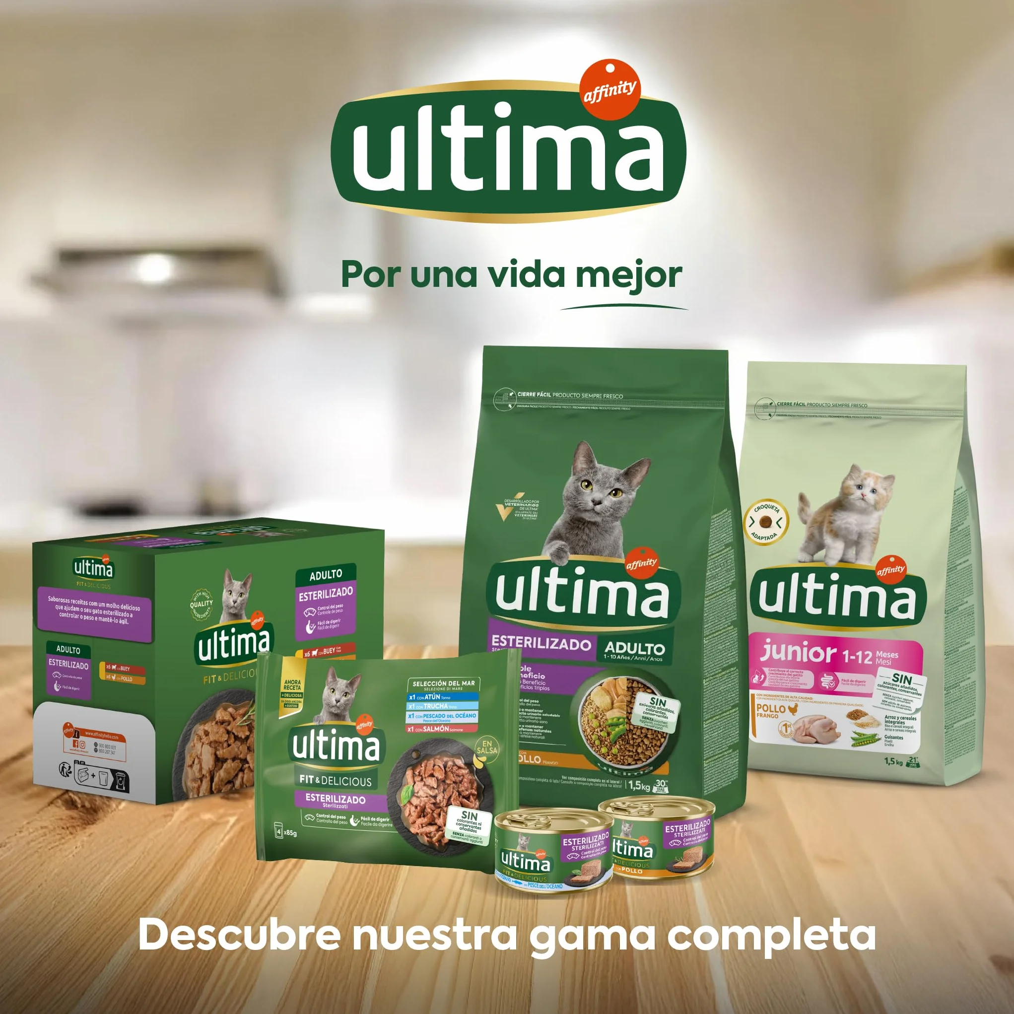 Ultima Comida Húmeda para Gatos con Variedad de Pescados - 12 x (4 x 85gr) - 4080g