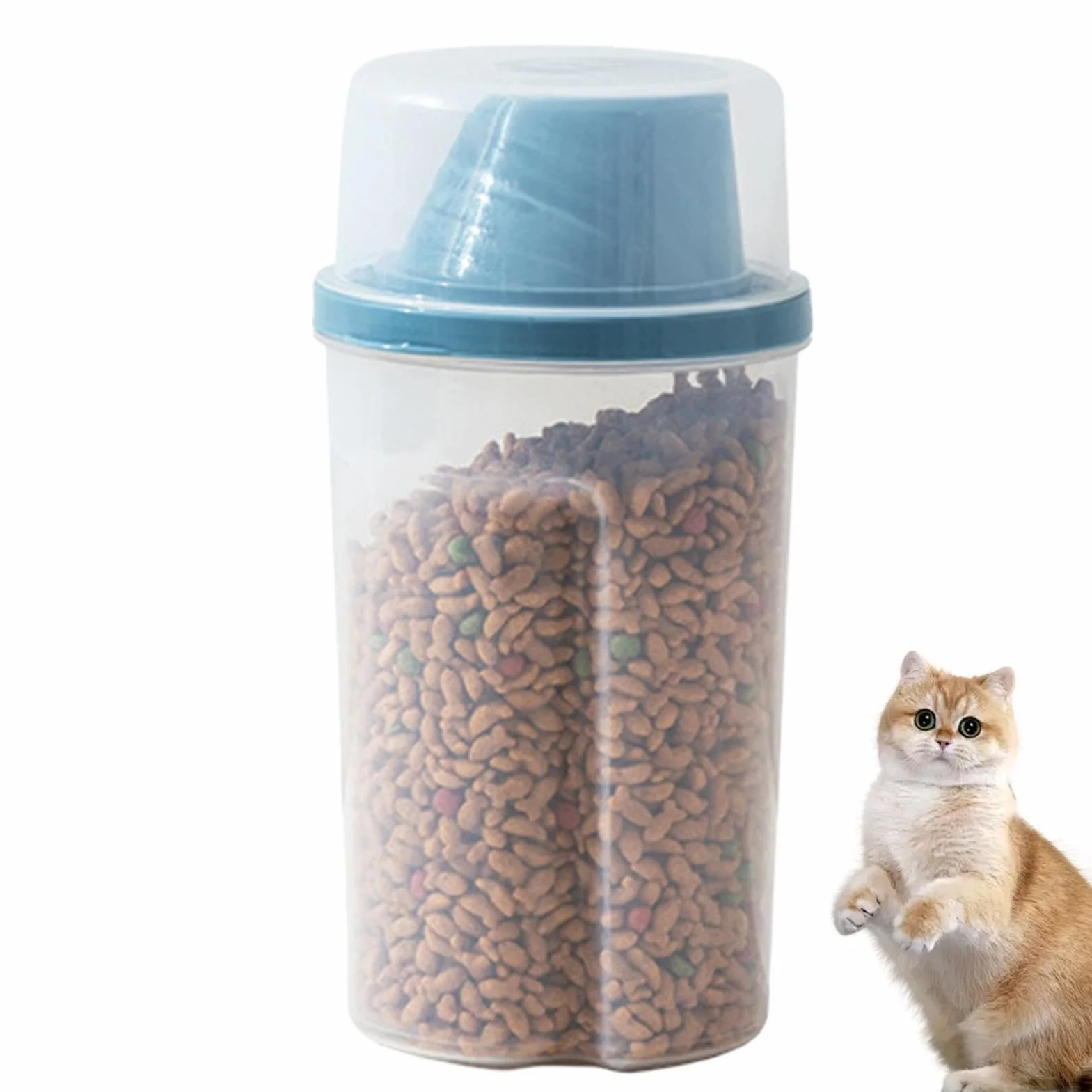 Contenedor hermético de almacenamiento para alimentos para mascotas, dispensador de aperitivos para cachorros de 1000 ml, perfecto para almacenamiento de alimentos secos en casa, viajes y