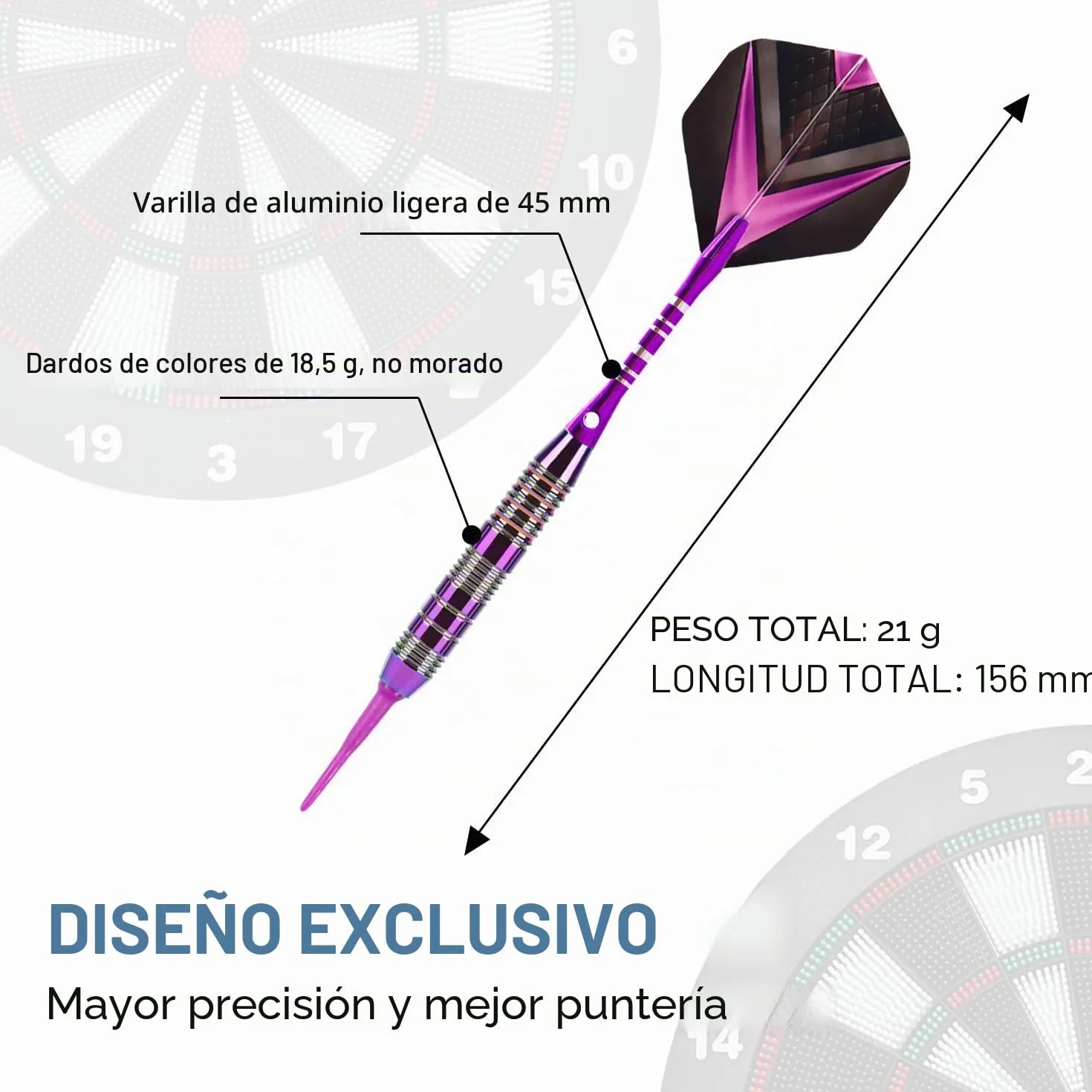 Dardos con punta de plástico para diana electrónica, blandos profesionales