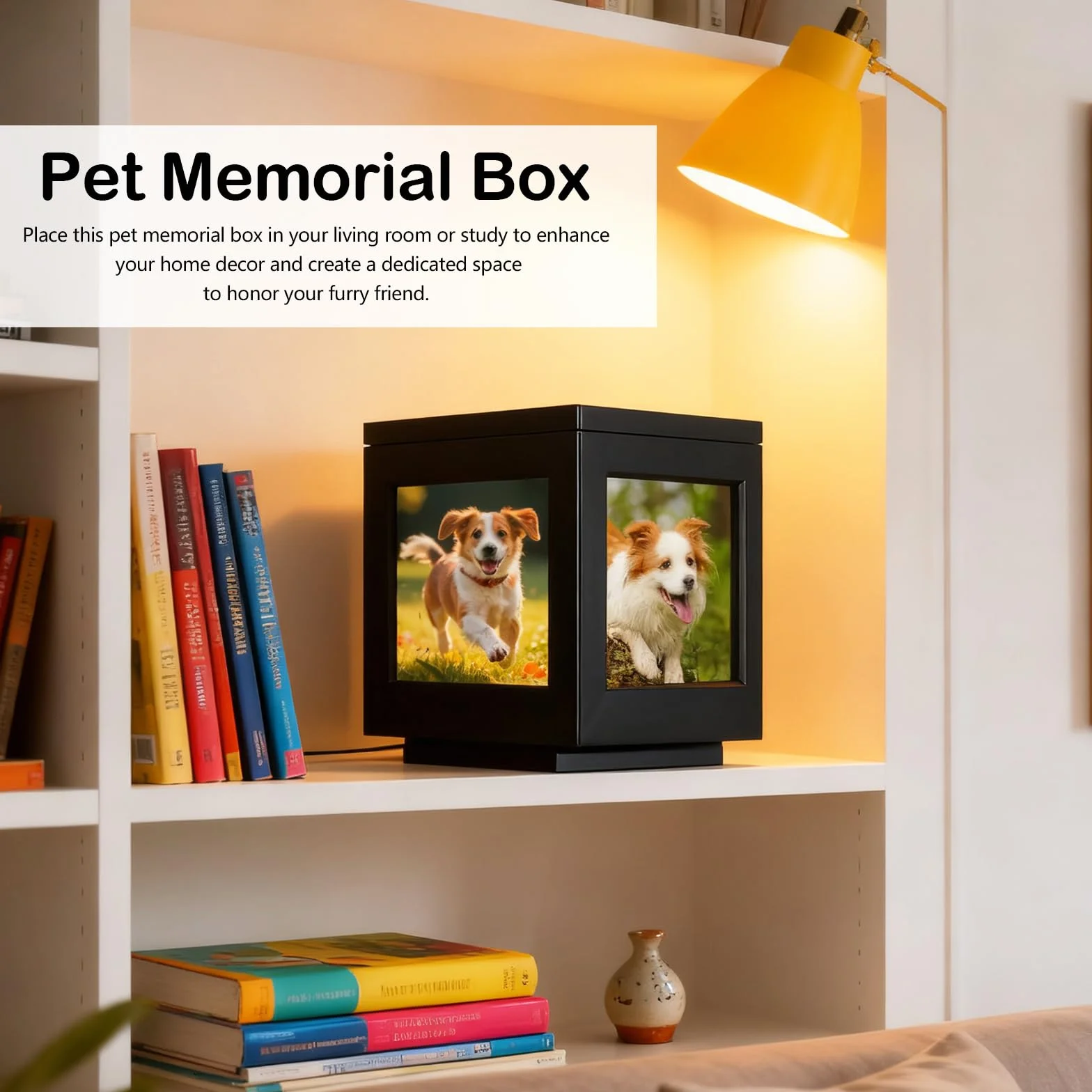 Urna para Mascotas, Marco de la Foto del Recuerdo de la Caja para Gatos Perros Madera Pet Memorial urna para Cenizas Caja Personalizada de Recuerdo para Cenizas de Perro o Gato