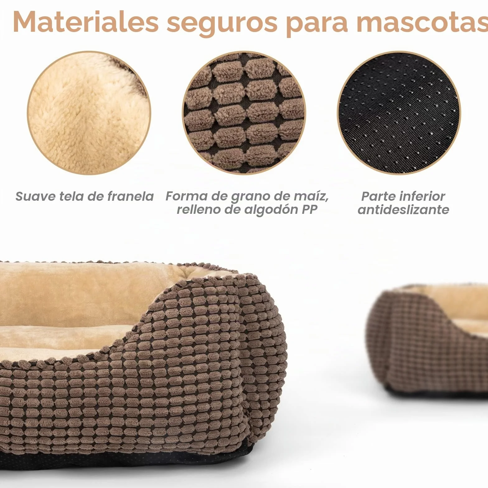 JOEJOY Cama para Perros Medianos, Cama Perro Lavable, Esponjosa, Antideslizante, Suave y Cómoda para Perros Pequeños Medianos y Gatos, 63x53x20cm