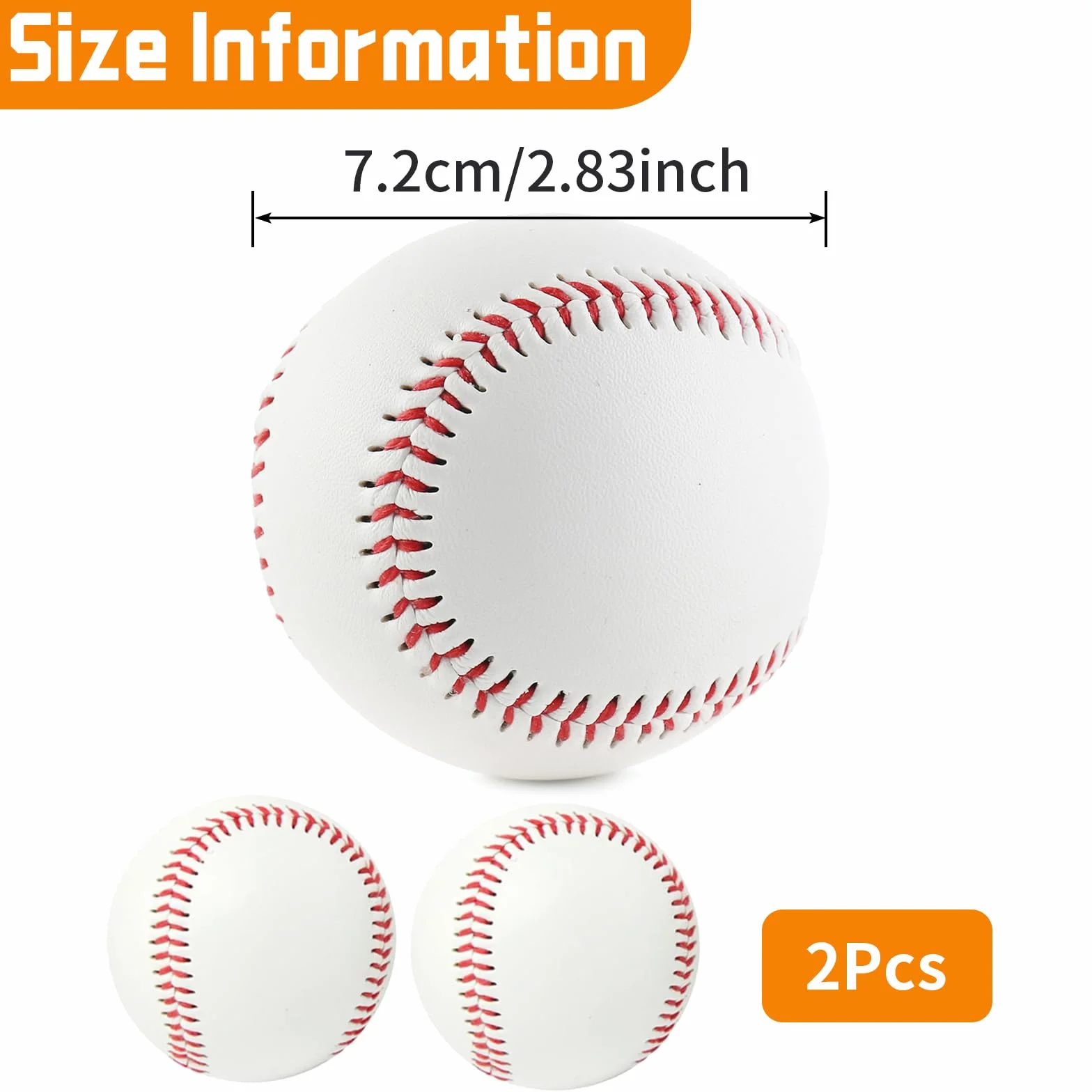 Pelotas de Cuero PU Softball Béisbol Cosida Mano, Bolas Profesionales para Competiciones Juego