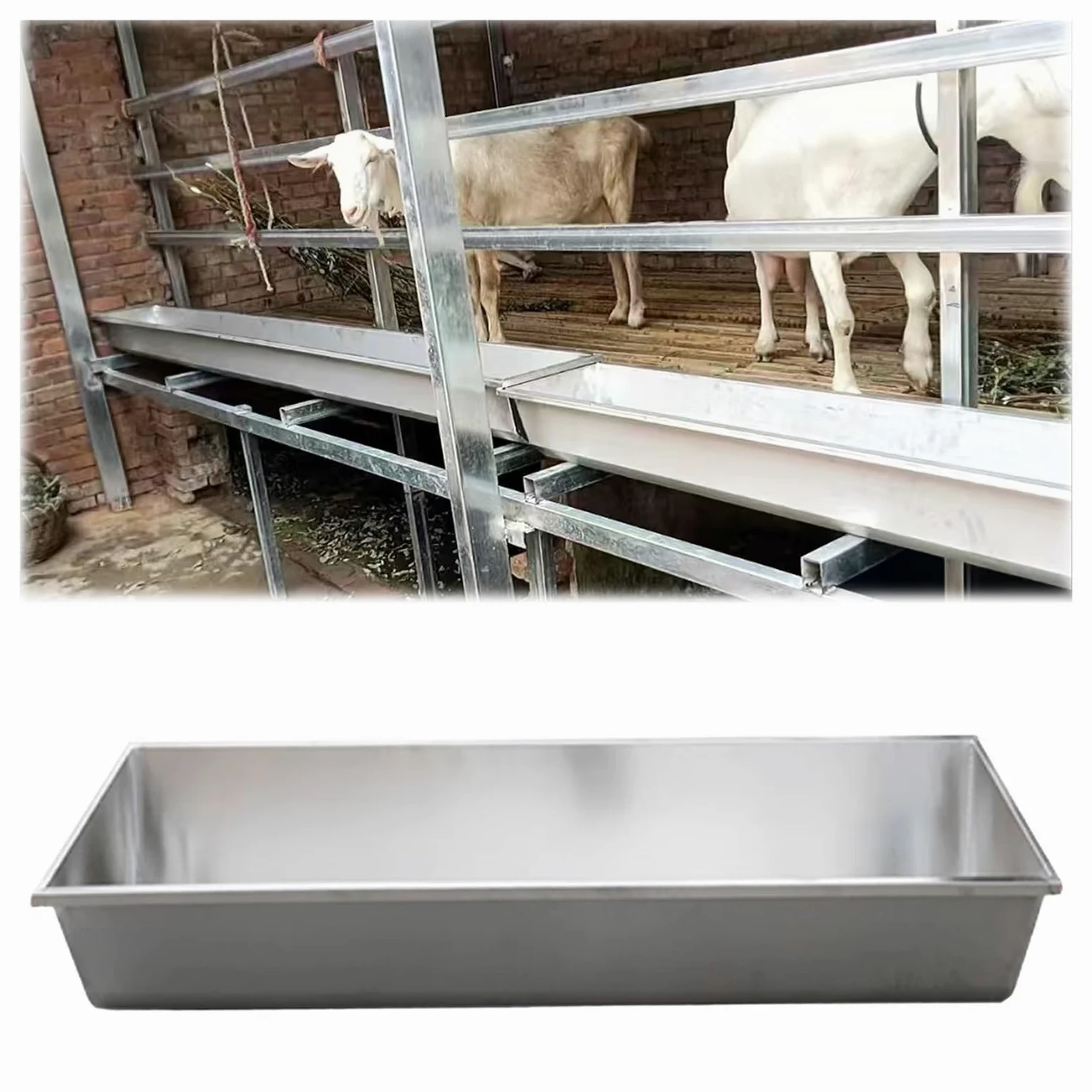 Comedero para Ganado, comedero para ovejas/pastos, comedero portátil para Cabras (Grano y heno), comedero para Cerdos, terneros y Caballos, de Gran Capacidad (195 cm de Largo).