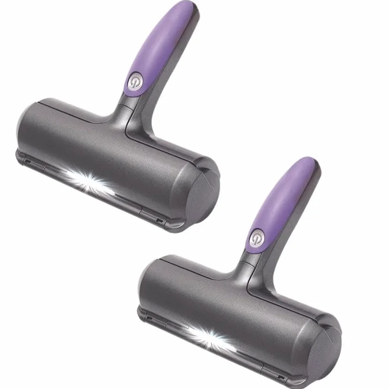 VENTEO™ – Cepillo de pelo para mascotas – Recogida de pelo de gato y perro, color morado y gris – para sofá, ropa – juego de 2