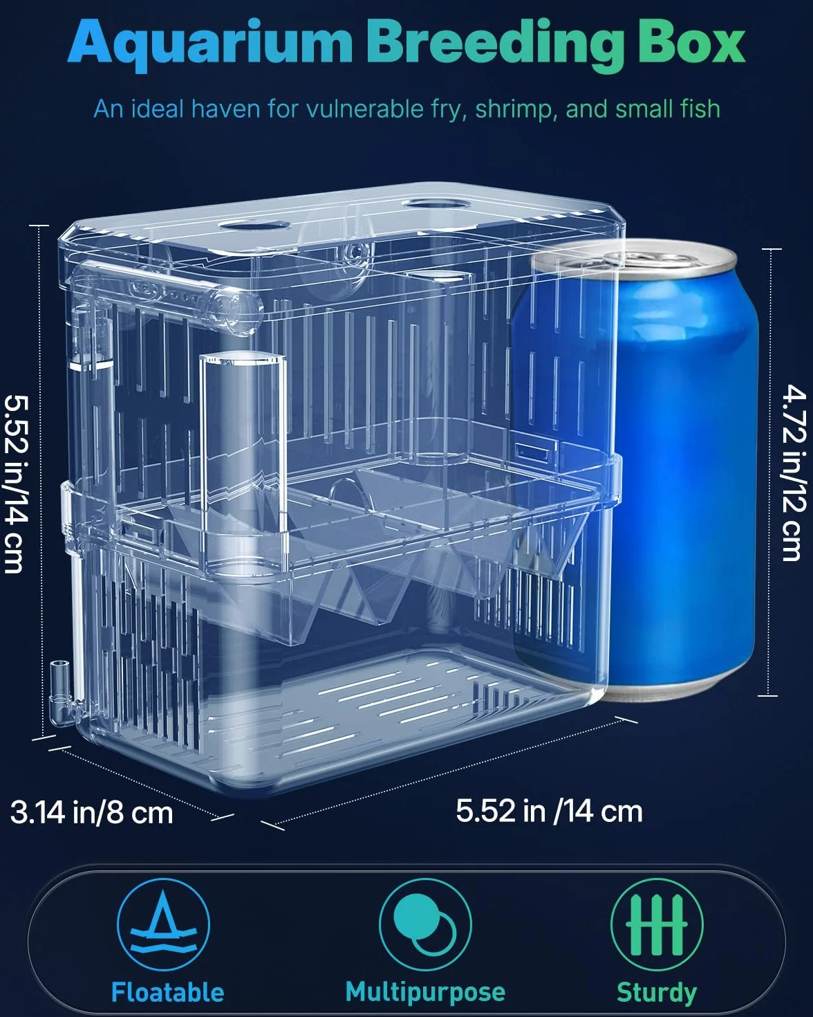 Pawfly Caja de cría para Acuario, Recipiente de plástico Transparente para Peces, incubadora para alevines, camarones, Betta, pez Payaso, Caja de Aislamiento Grande para Peces